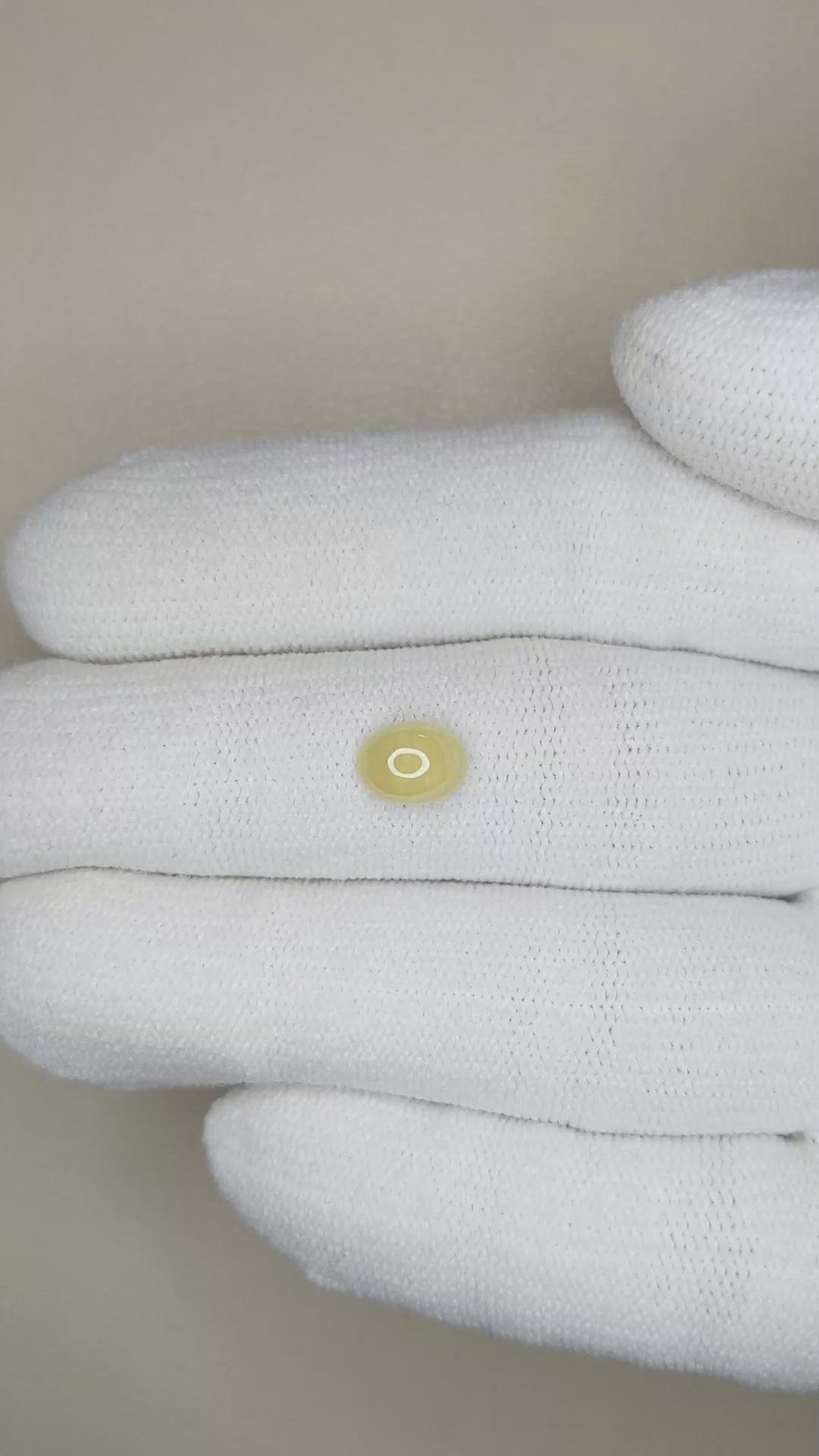 1.21 Ct. Yellow Cabochon Sapphire from Ceylon (Sri Lanka) Size Video