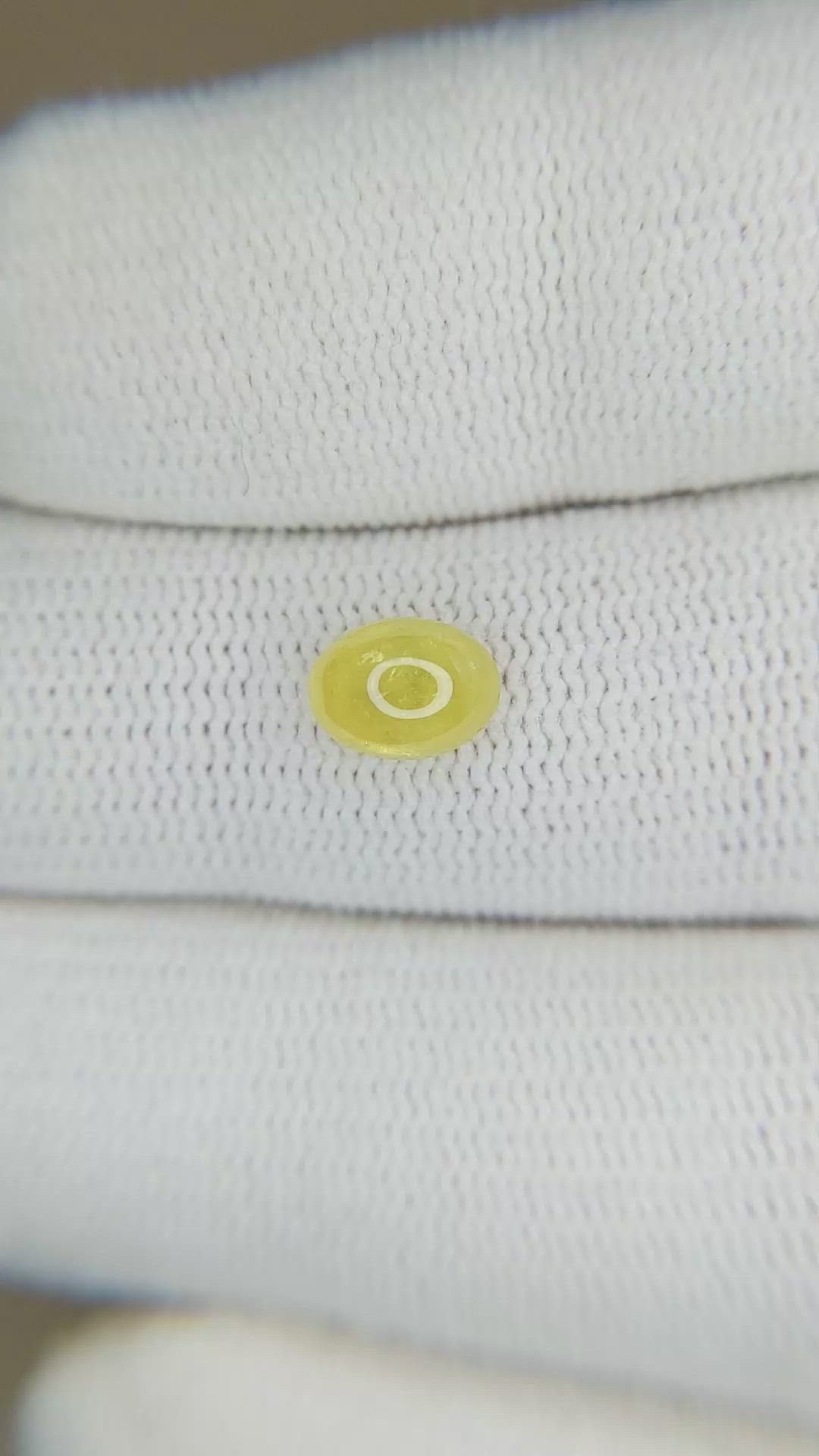 1.31 Ct. Yellow Cabochon Sapphire from Ceylon (Sri Lanka) Size Video