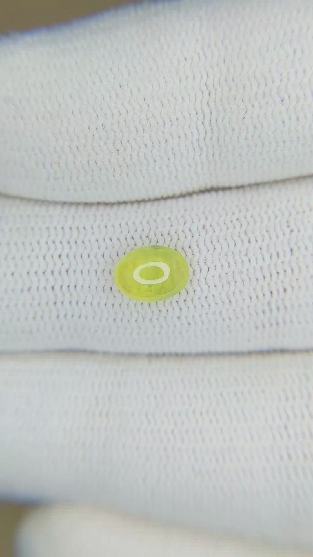 1.08 Ct. Yellow Cabochon Sapphire from Ceylon (Sri Lanka) Size Video