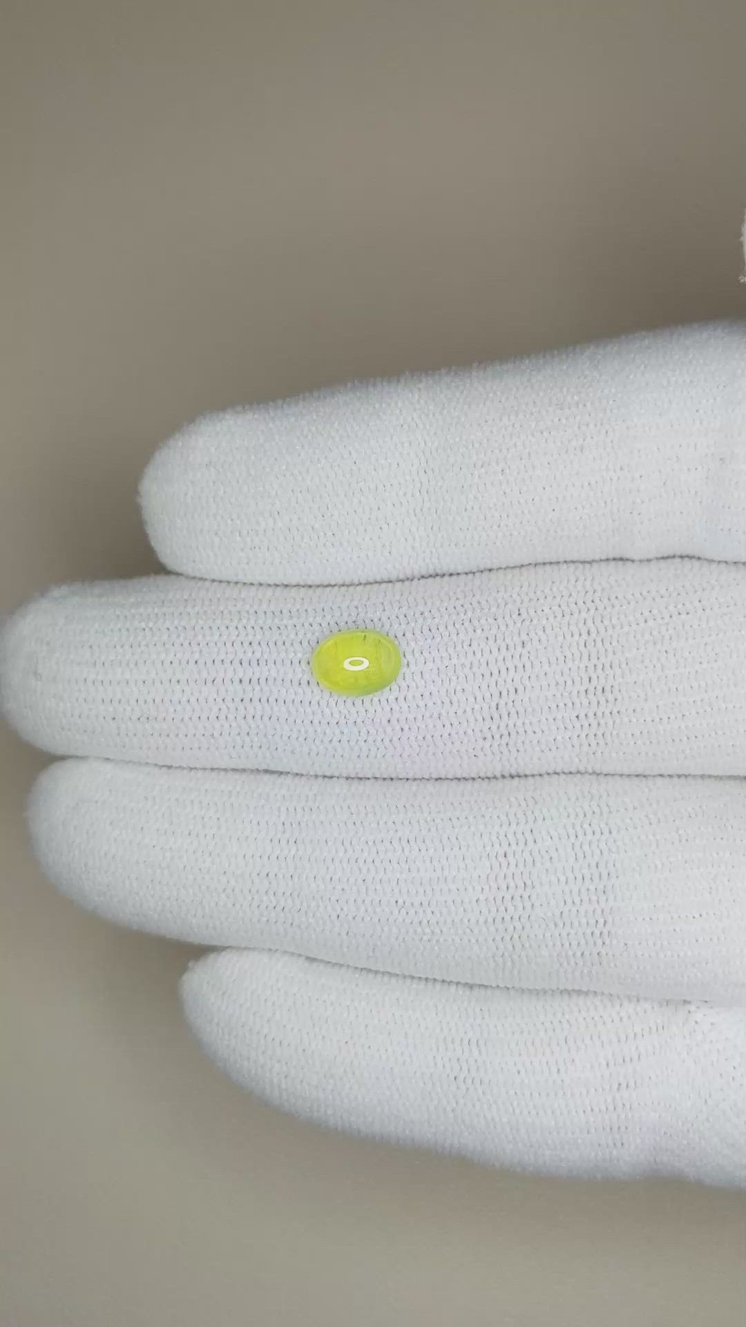 1.08 Ct. Yellow Cabochon Sapphire from Ceylon (Sri Lanka) Size Video