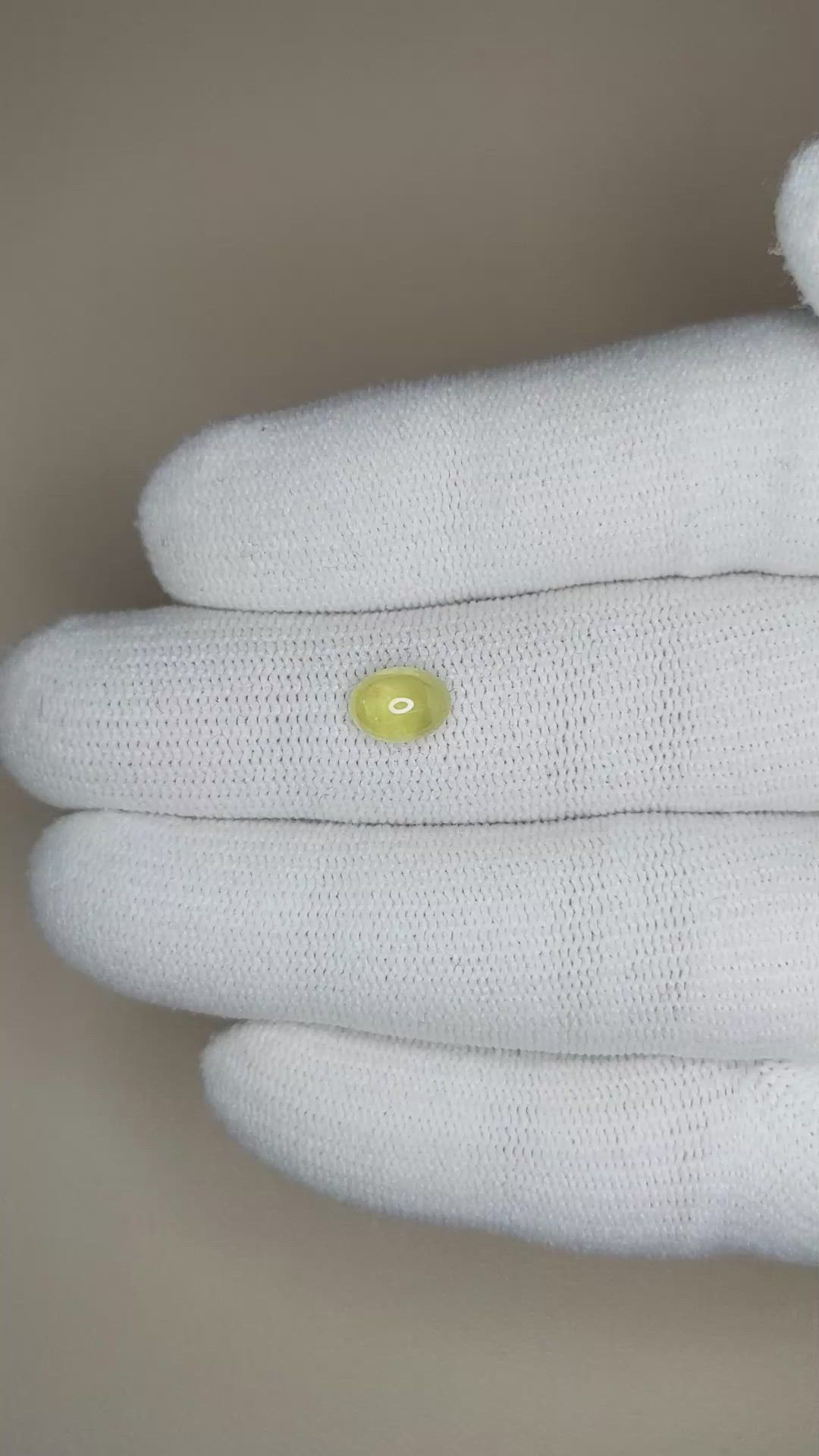 1.38 Ct. Yellow Cabochon Sapphire from Ceylon (Sri Lanka) Size Video