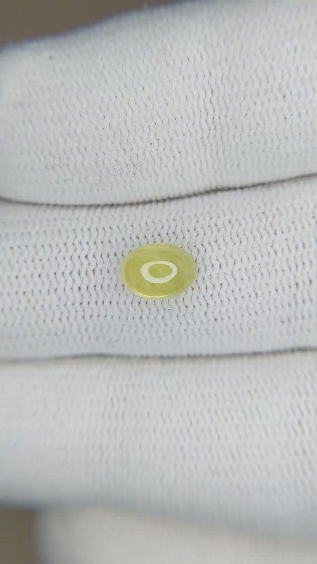 1.38 Ct. Yellow Cabochon Sapphire from Ceylon (Sri Lanka) Size Video