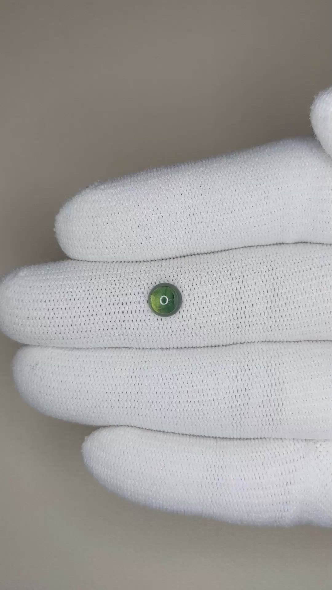 1.15 Ct. Green Cabochon Sapphire from Ceylon (Sri Lanka) Size Video