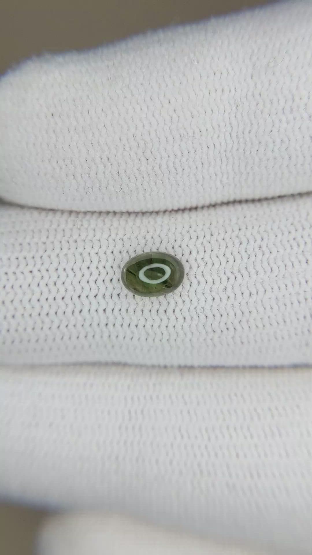 0.67 Ct. Green Cabochon Sapphire from Ceylon (Sri Lanka) Size Video