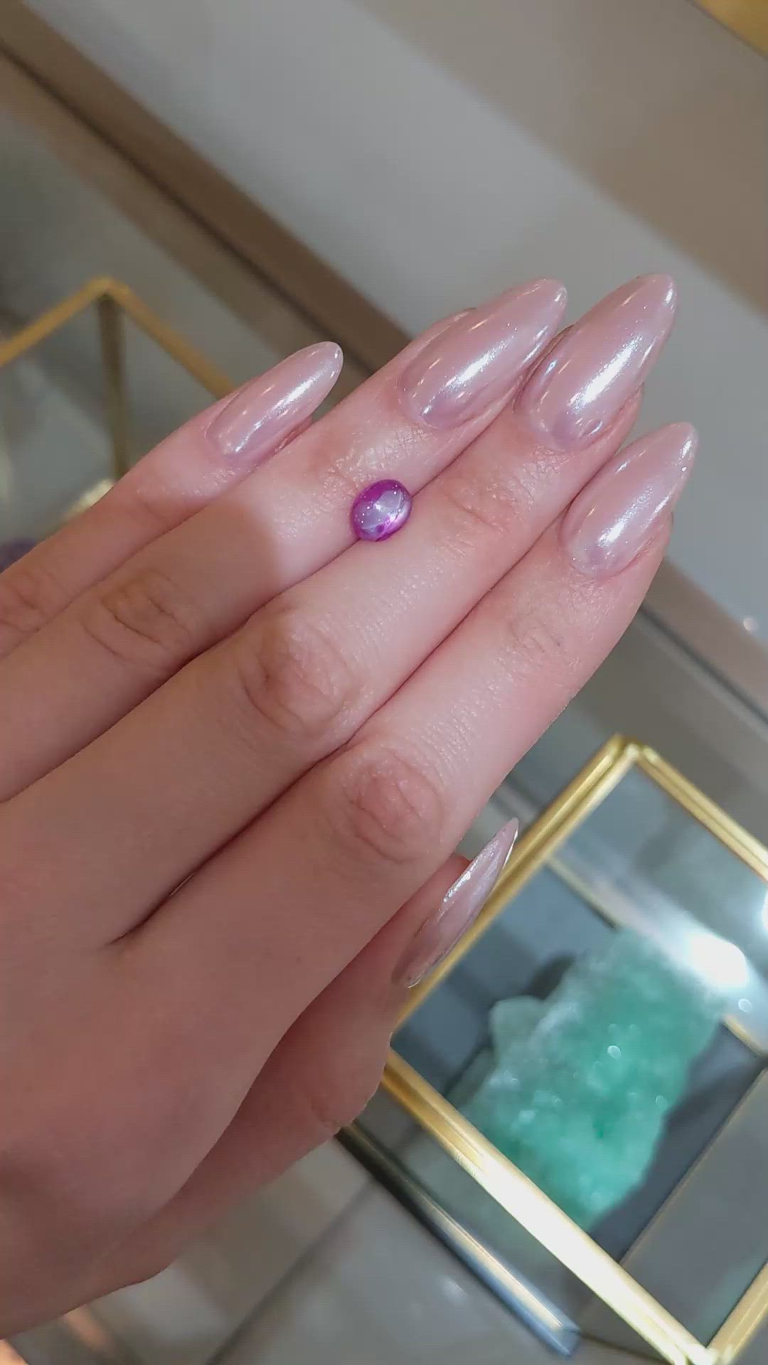 2.20 Ct. Purple Star Sapphire from Burma (Myanmar) Size Video