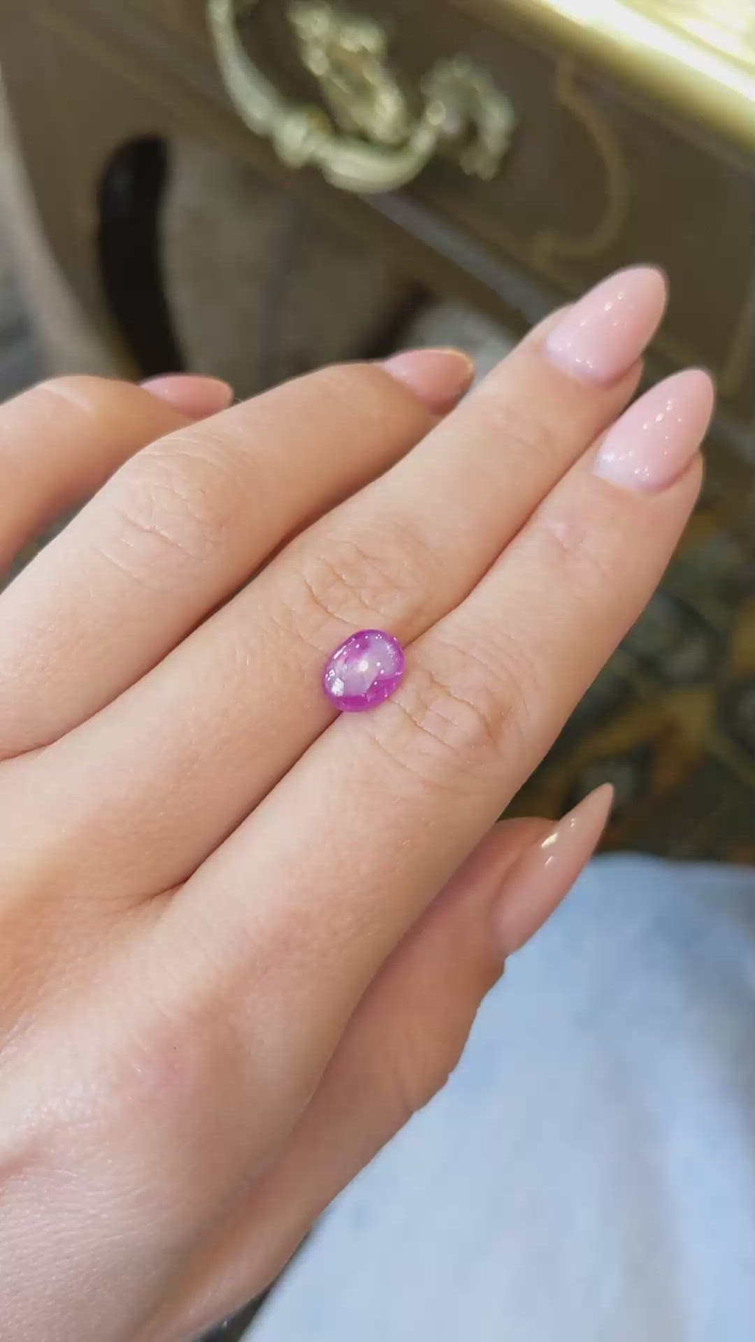 2.20 Ct. Purple Star Sapphire from Burma (Myanmar) Size Video