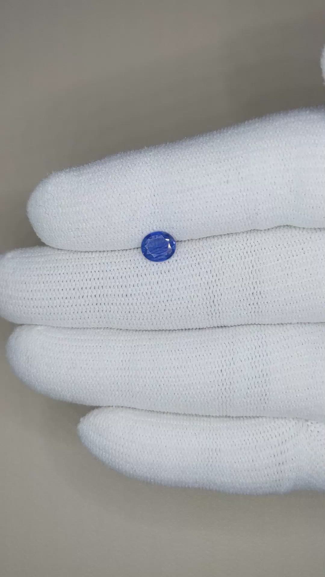 0.65 Ct. Blue Sapphire from Ceylon (Sri Lanka) Size Video