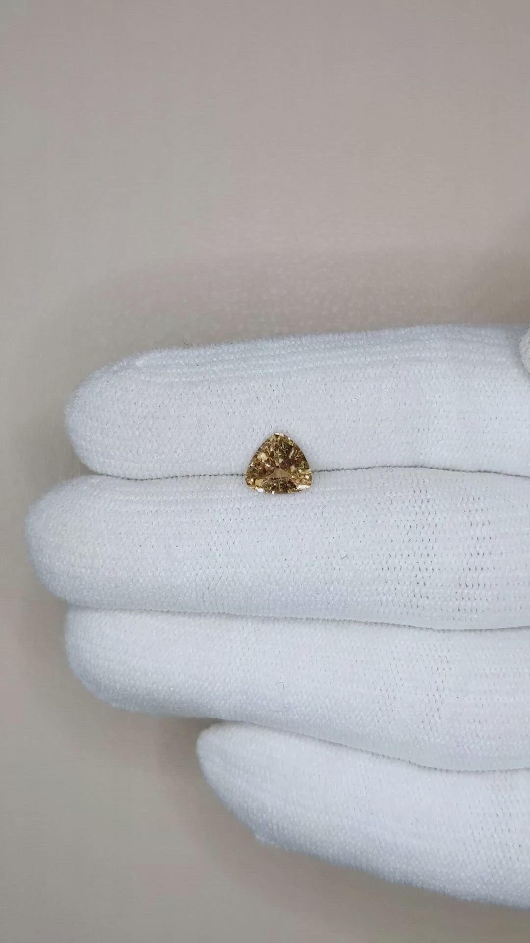 1.17 Ct. Yellowish Brown Sapphire from Madagascar Size Video