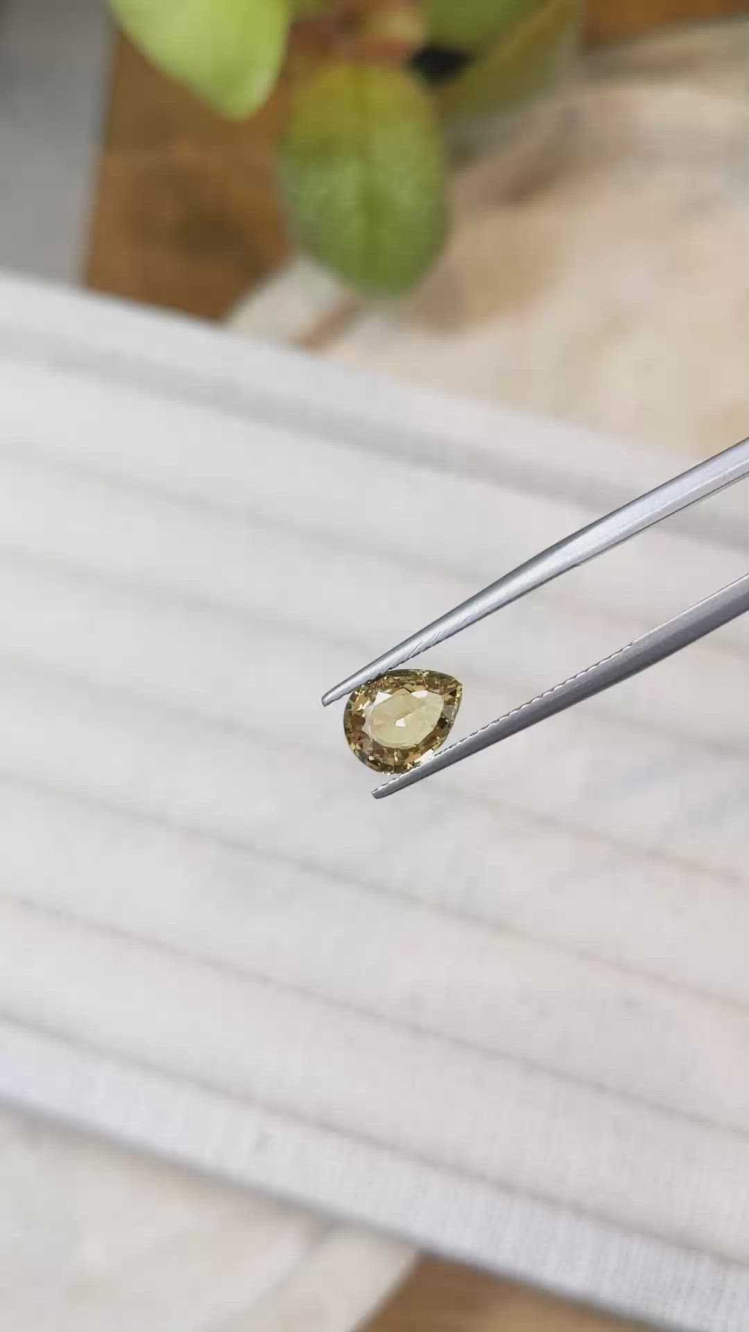 1.88 Ct. Yellowish Brown Sapphire from Thailand Size Video