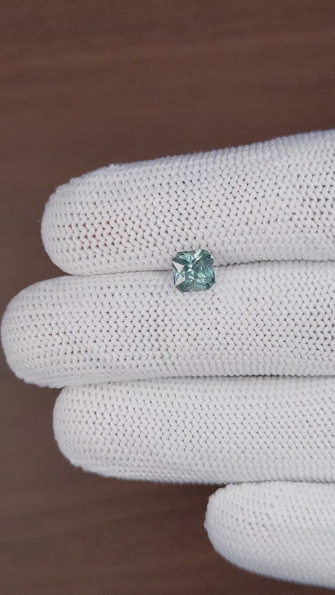 1.24 Ct. Bluish Green Sapphire from Ceylon (Sri Lanka) Size Video
