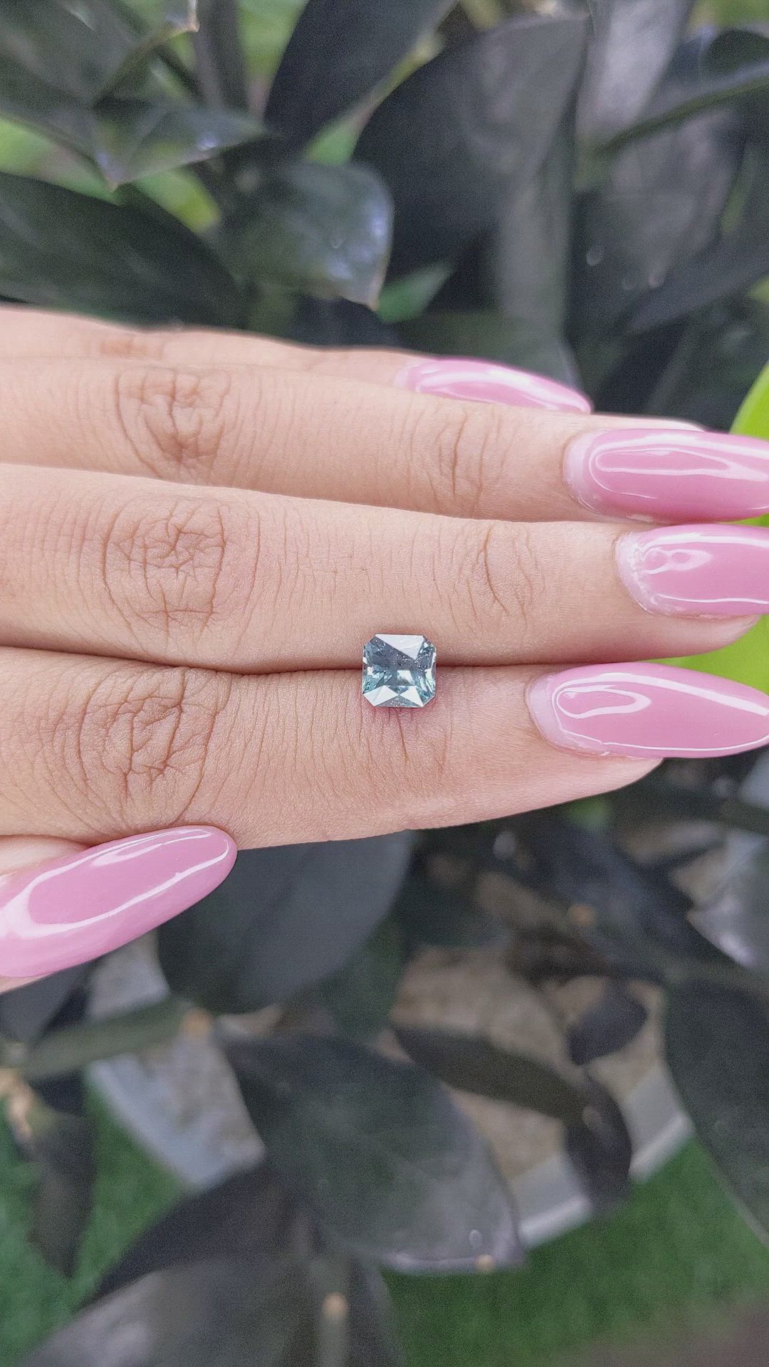 1.24 Ct. Bluish Green Sapphire from Ceylon (Sri Lanka) Size Video