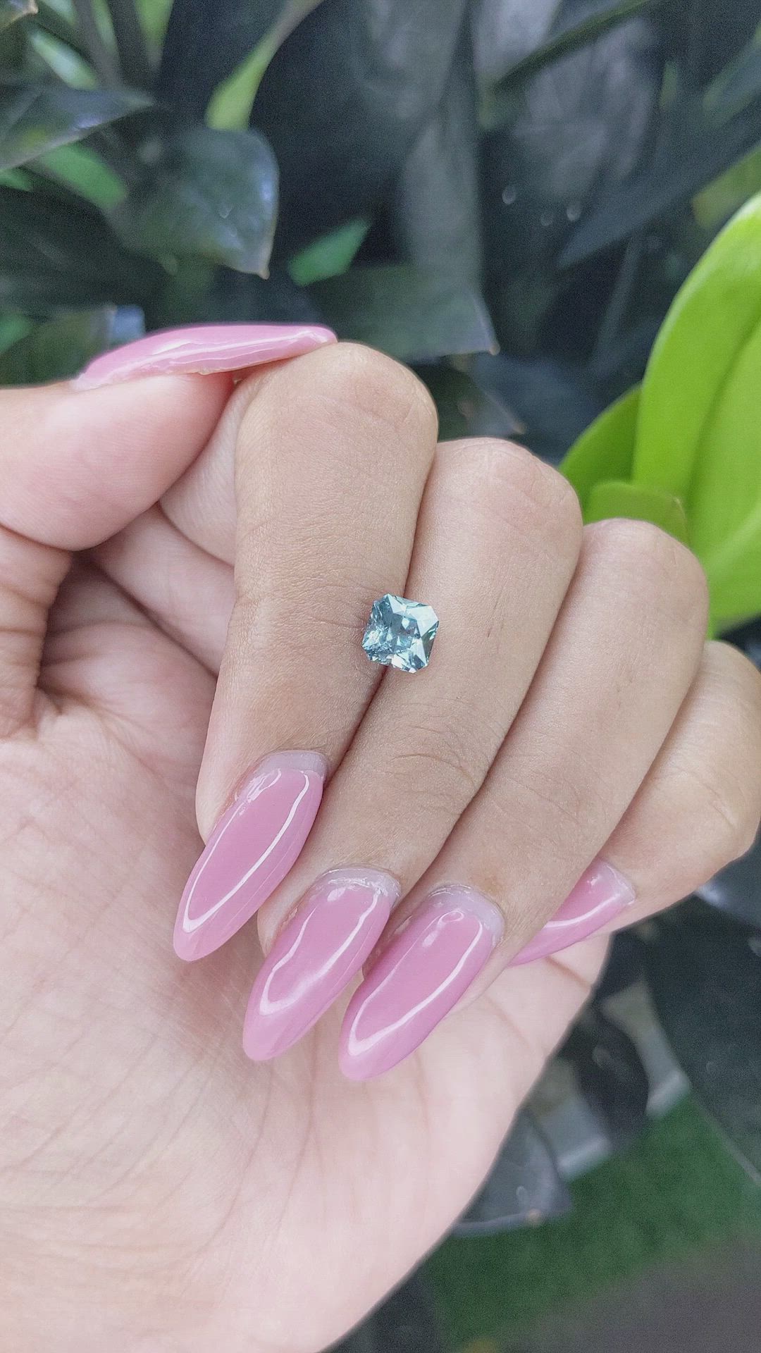 1.24 Ct. Bluish Green Sapphire from Ceylon (Sri Lanka) Size Video