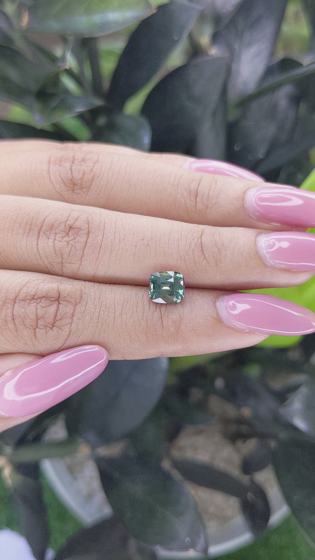 1.74 Ct. Bluish Green Sapphire from Ceylon (Sri Lanka) Size Video