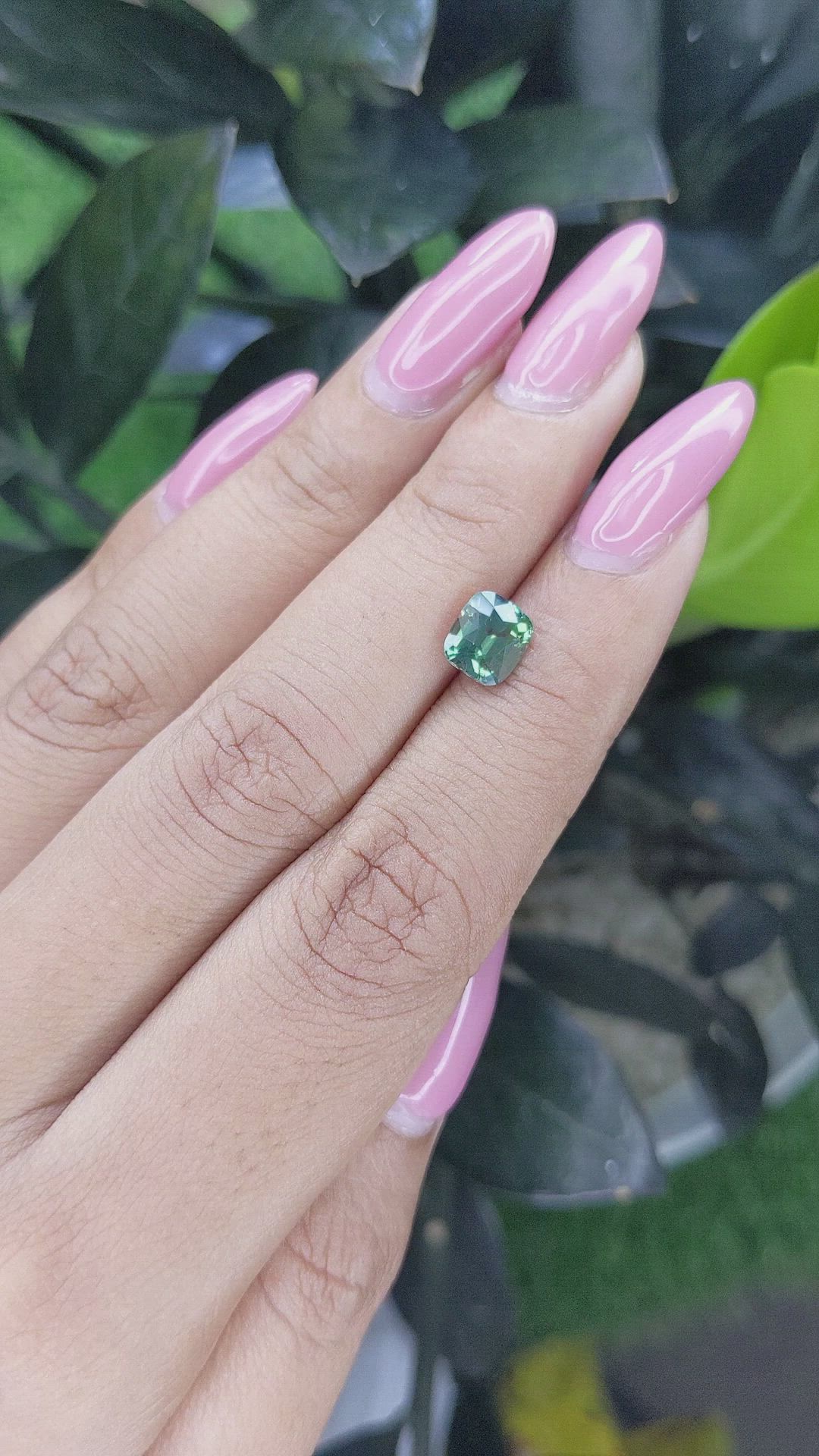 1.74 Ct. Bluish Green Sapphire from Ceylon (Sri Lanka) Size Video