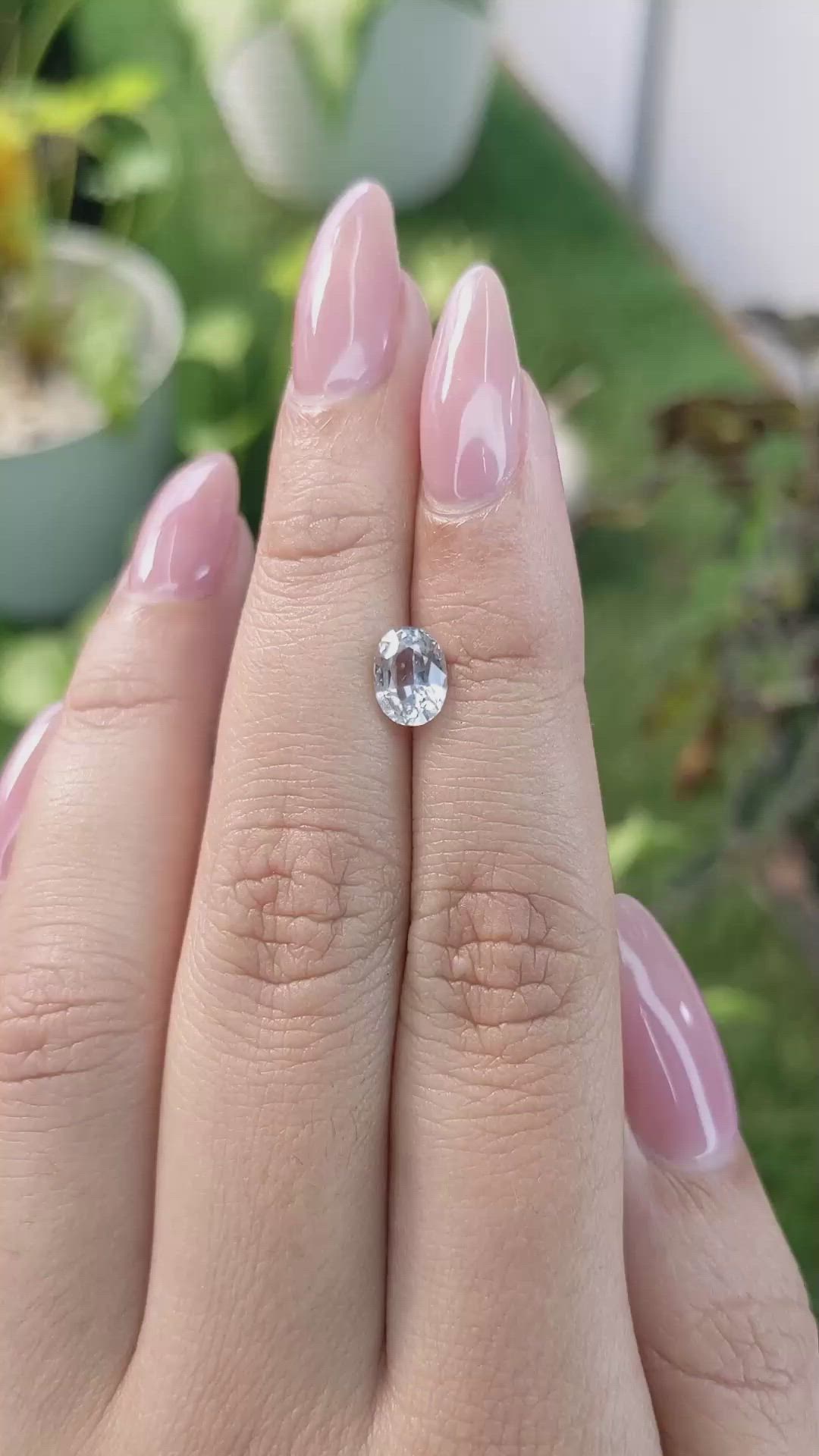 1.41 Ct. Bluish Grey Sapphire from Ceylon (Sri Lanka) Size Video