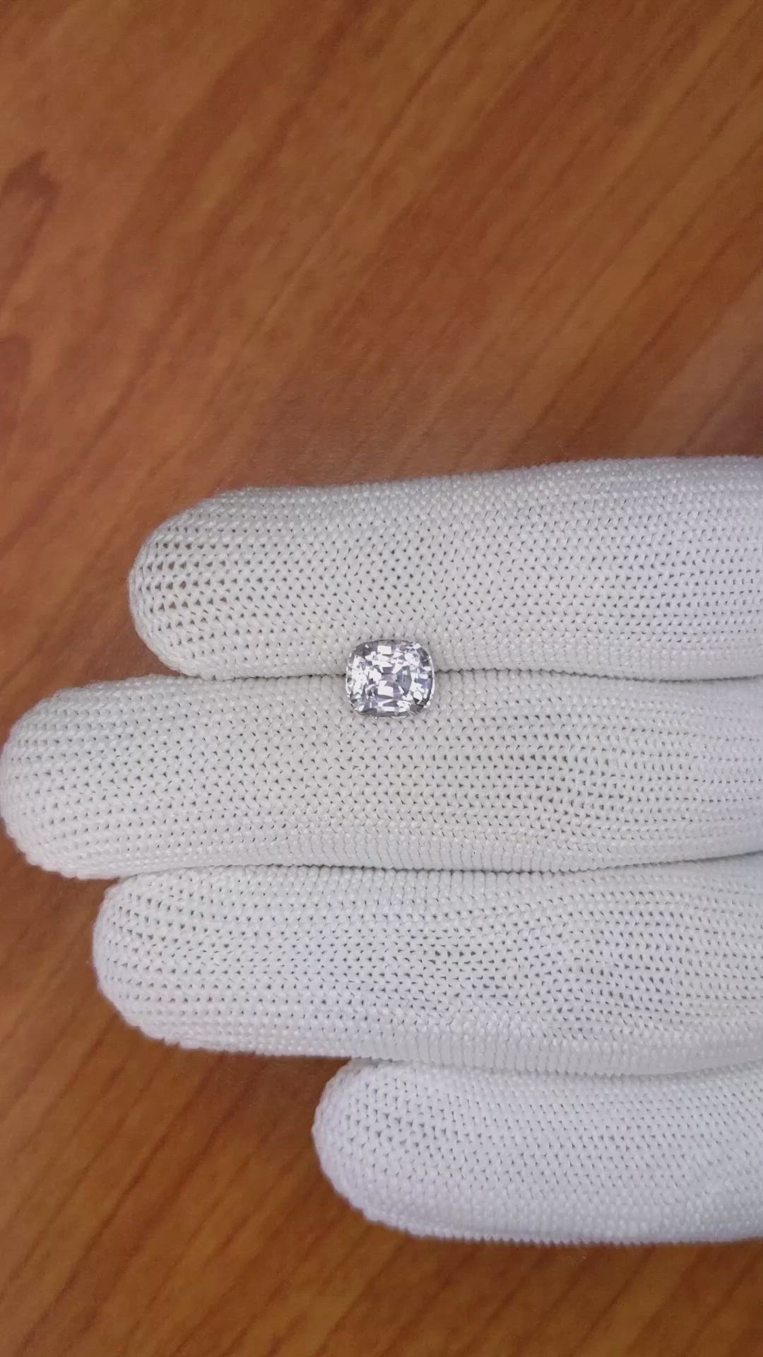 2.14 Ct. Bluish Grey Sapphire from Ceylon (Sri Lanka) Size Video