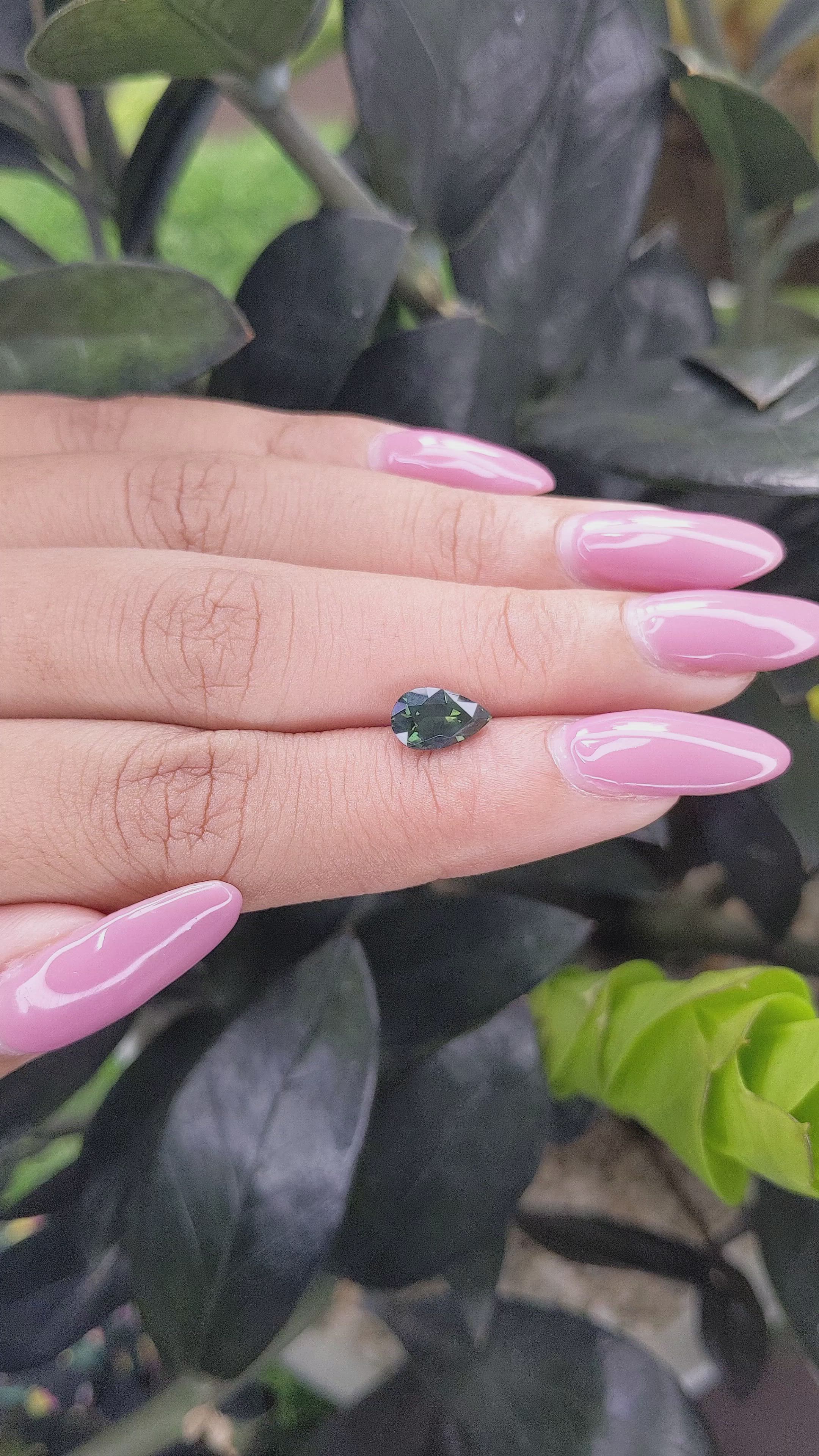 1.56 Ct. Green Sapphire from Ceylon (Sri Lanka) Size Video