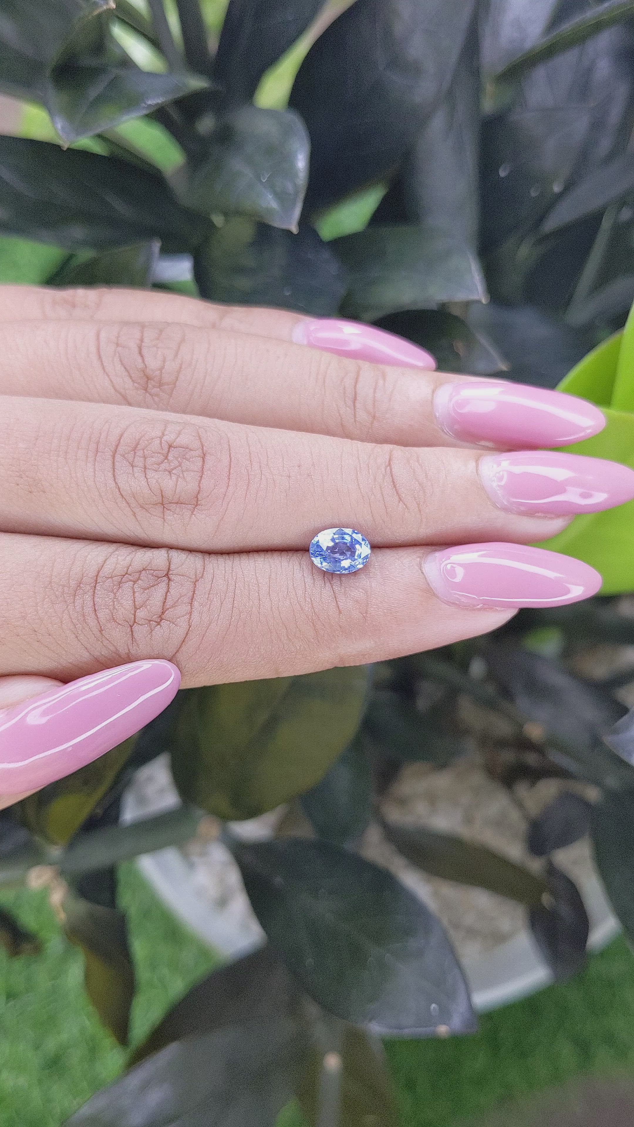 1.06 Ct. Blue Sapphire from Ceylon (Sri Lanka) Size Video
