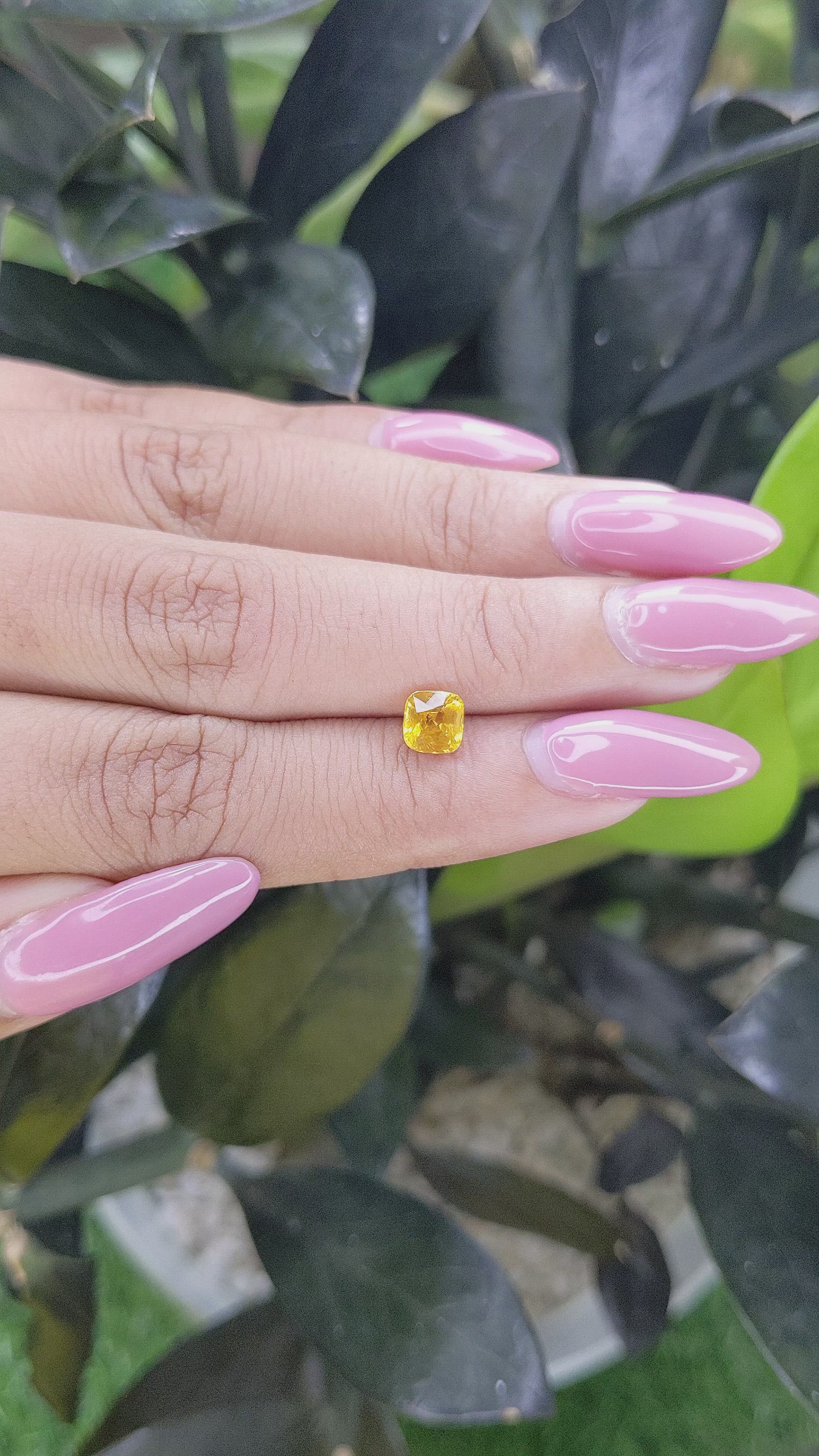 1.00 Ct. Yellow Sapphire from Ceylon (Sri Lanka) Size Video