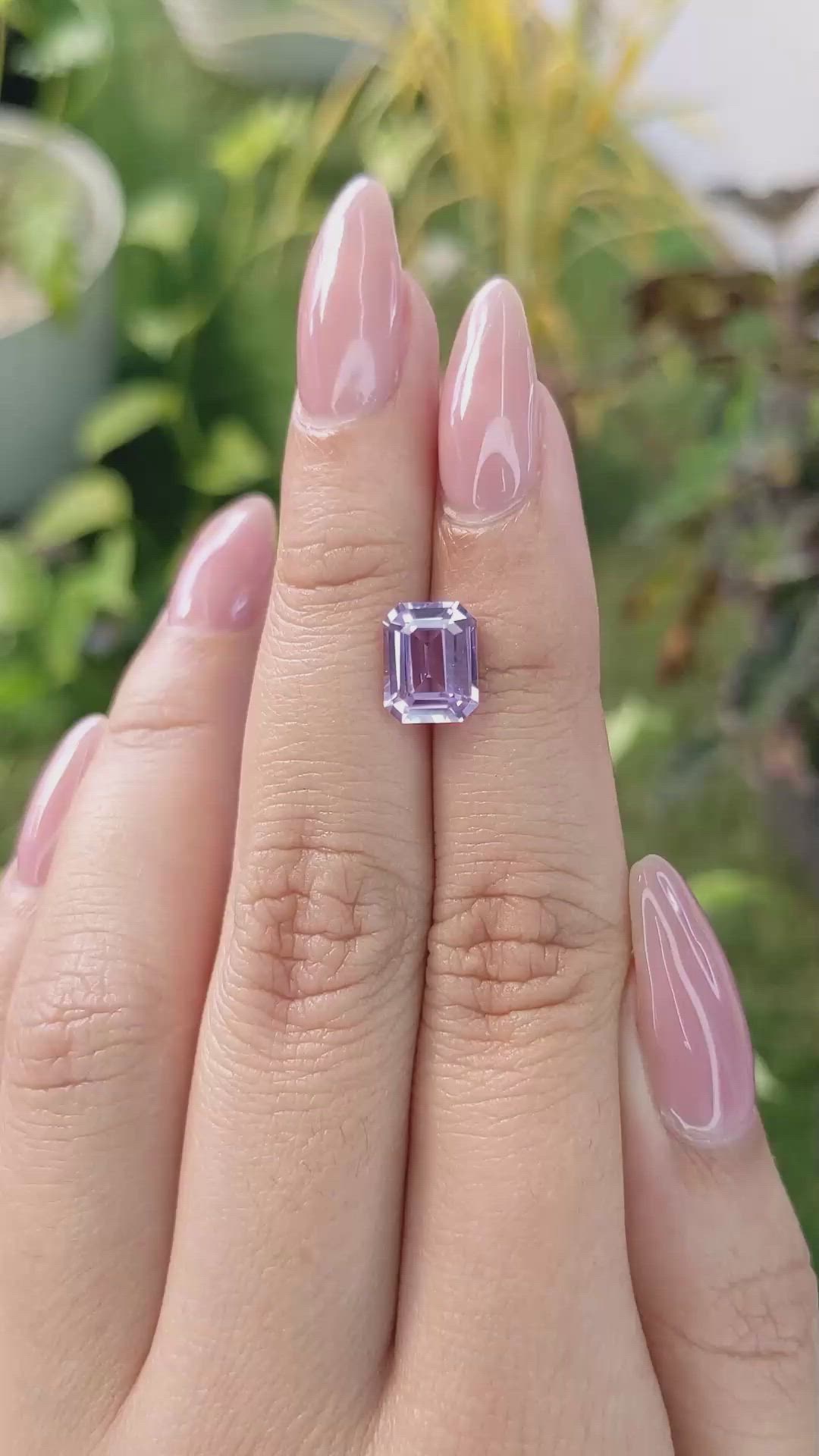 2.75 Ct. Purple Sapphire from Ceylon (Sri Lanka) Size Video