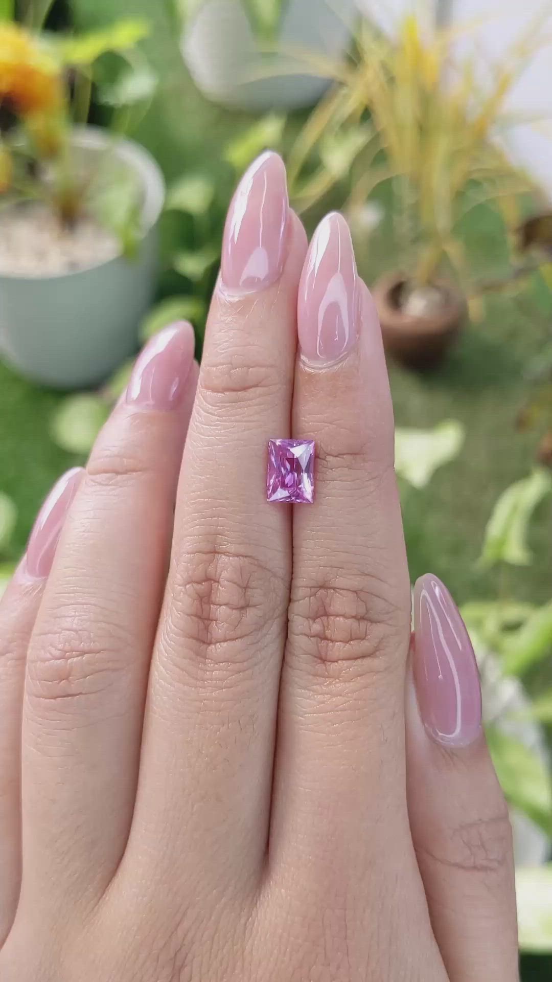 2.03 Ct. Purplish Pink Sapphire from Ceylon (Sri Lanka) Size Video
