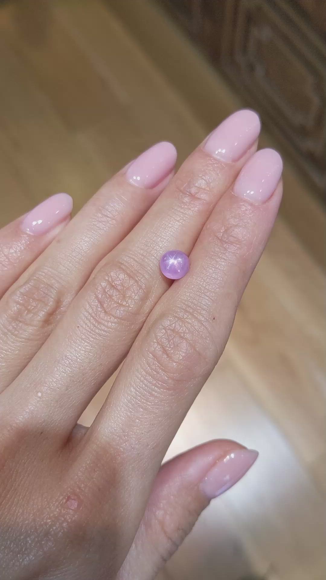 2.37 Ct. Pink Star Sapphire from Burma (Myanmar) Size Video
