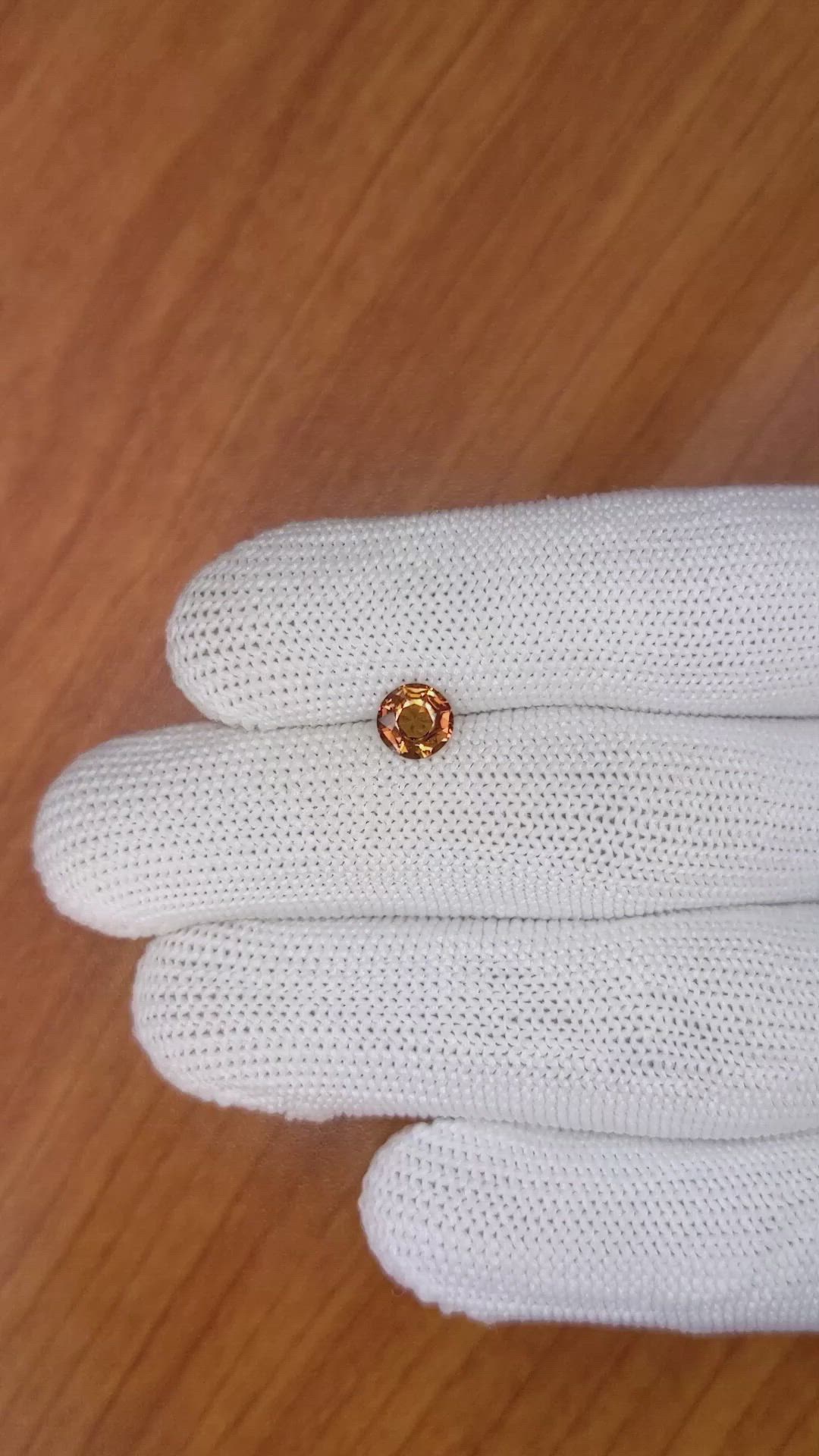 1.02 Ct. Orange Sapphire from Ceylon (Sri Lanka) Size Video
