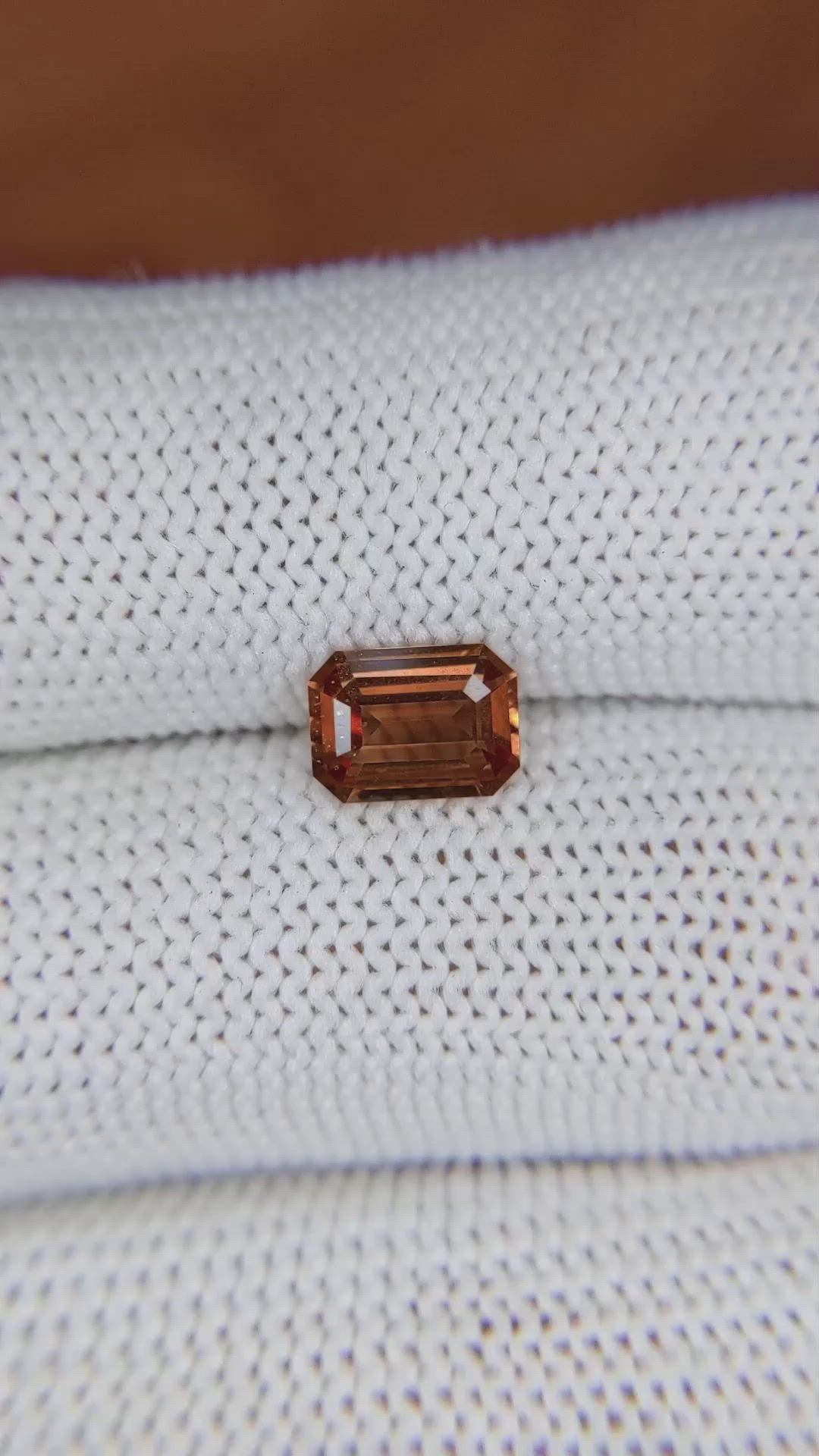 1.27 Ct. Orange Sapphire from Ceylon (Sri Lanka) Size Video