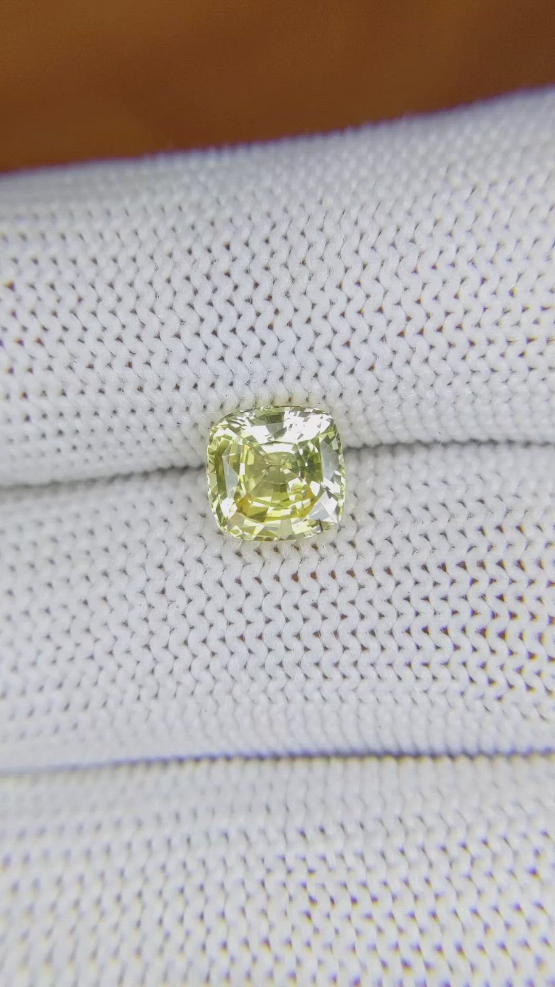 2.02 Ct. Yellow Sapphire from Ceylon (Sri Lanka) Size Video