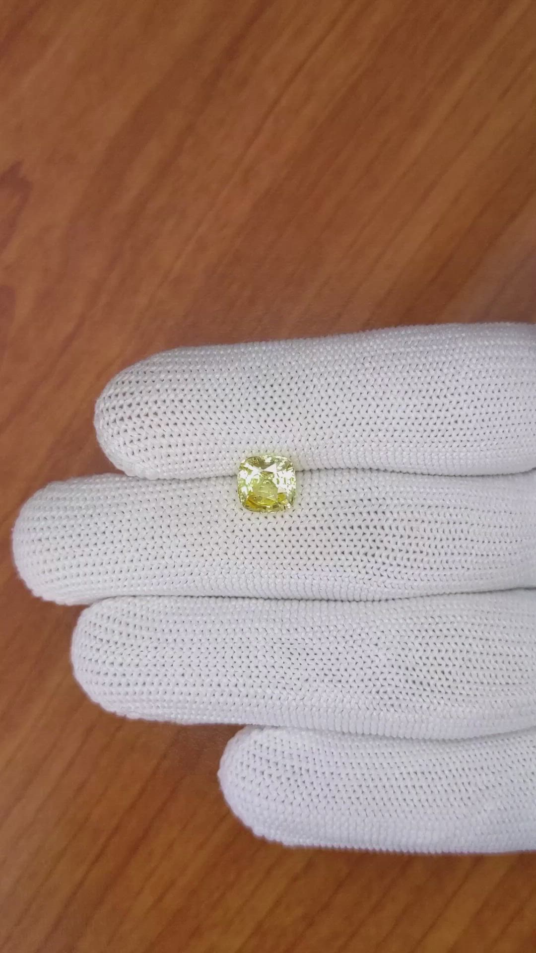 2.02 Ct. Yellow Sapphire from Ceylon (Sri Lanka) Size Video