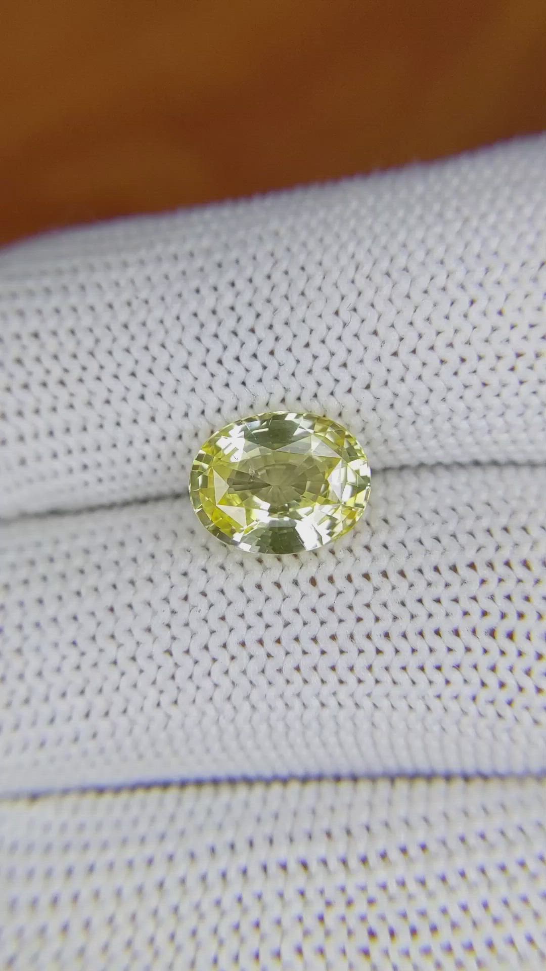 3.12 Ct. Yellow Sapphire from Ceylon (Sri Lanka) Size Video