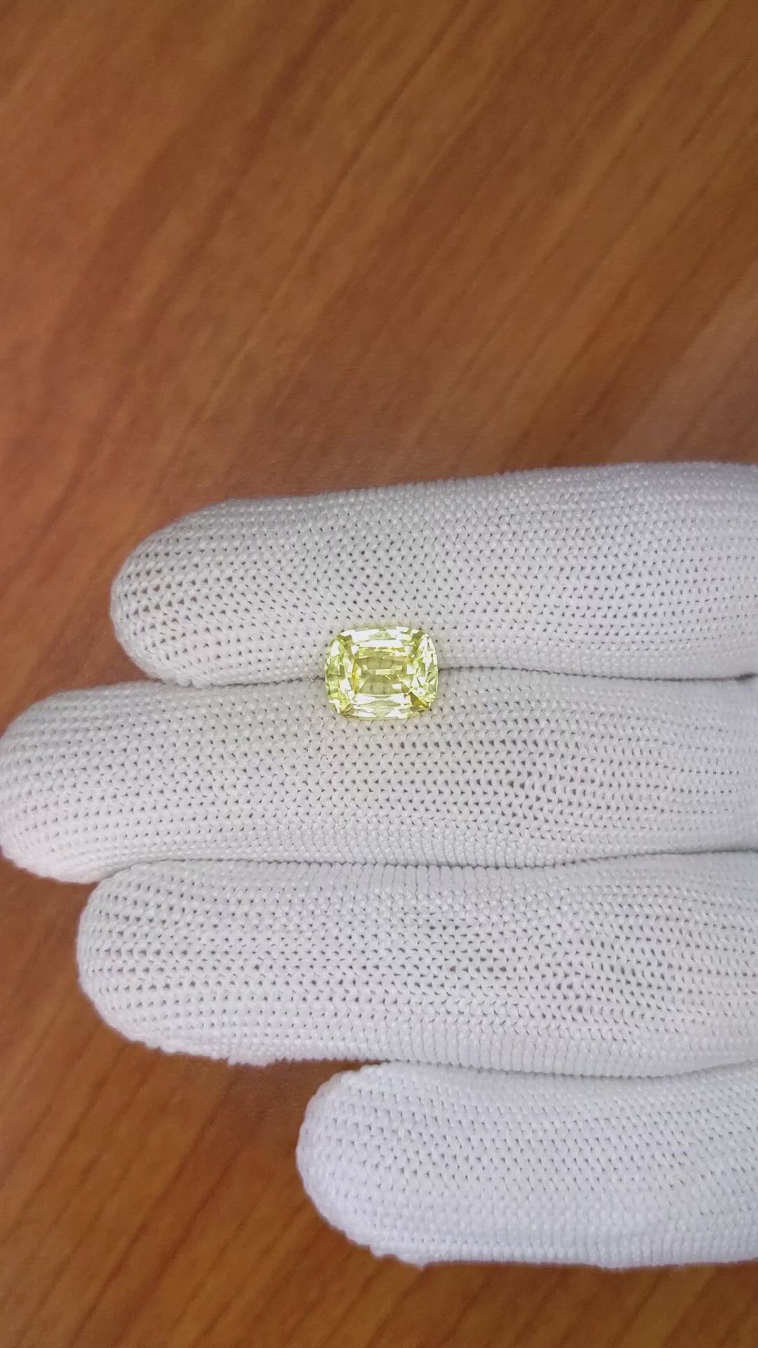 3.46 Ct. Yellow Sapphire from Ceylon (Sri Lanka) Size Video