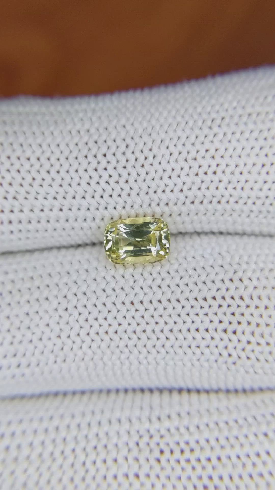 1.41 Ct. Yellow Sapphire from Ceylon (Sri Lanka) Size Video