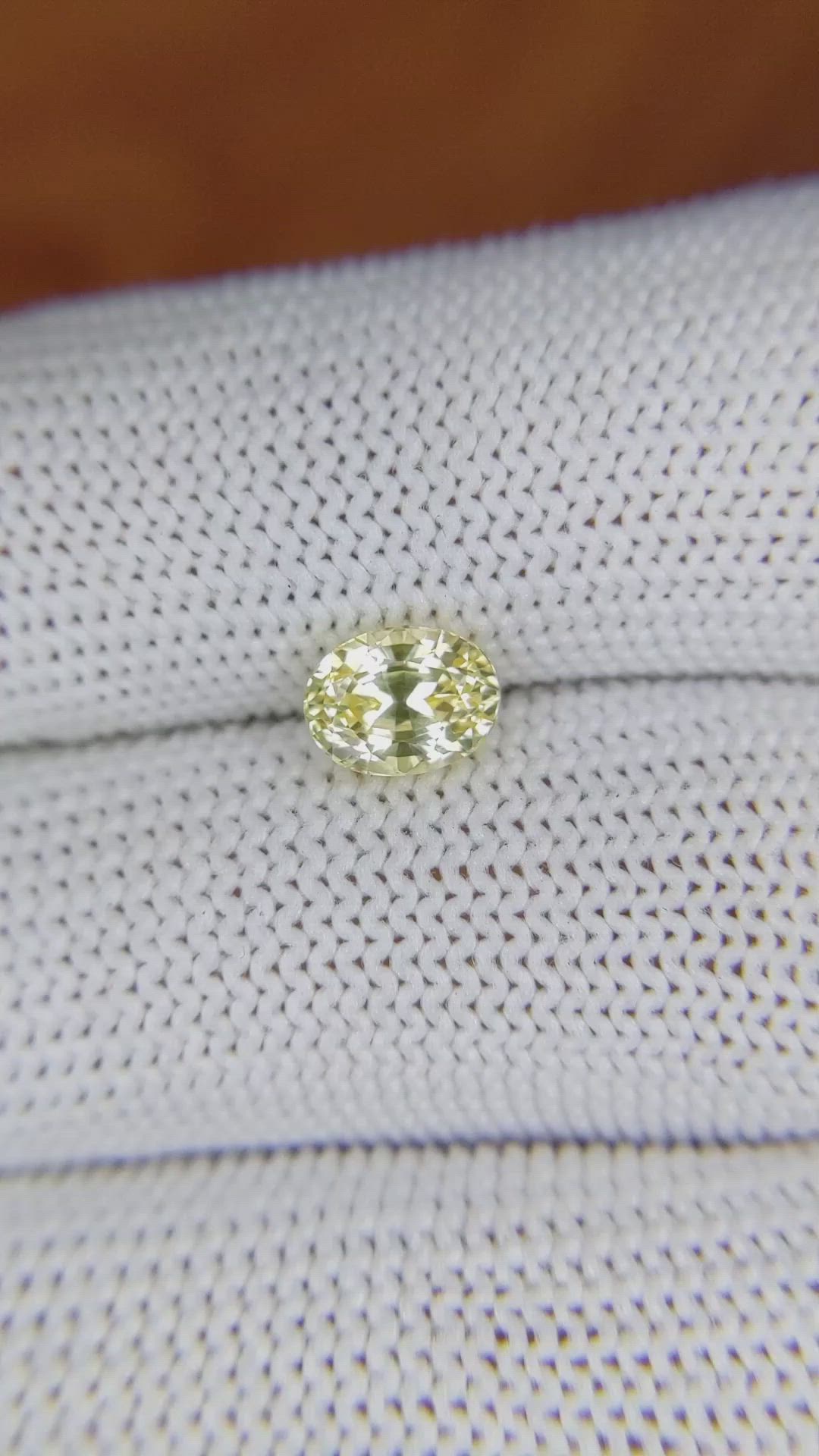 1.42 Ct. Yellow Sapphire from Ceylon (Sri Lanka) Size Video