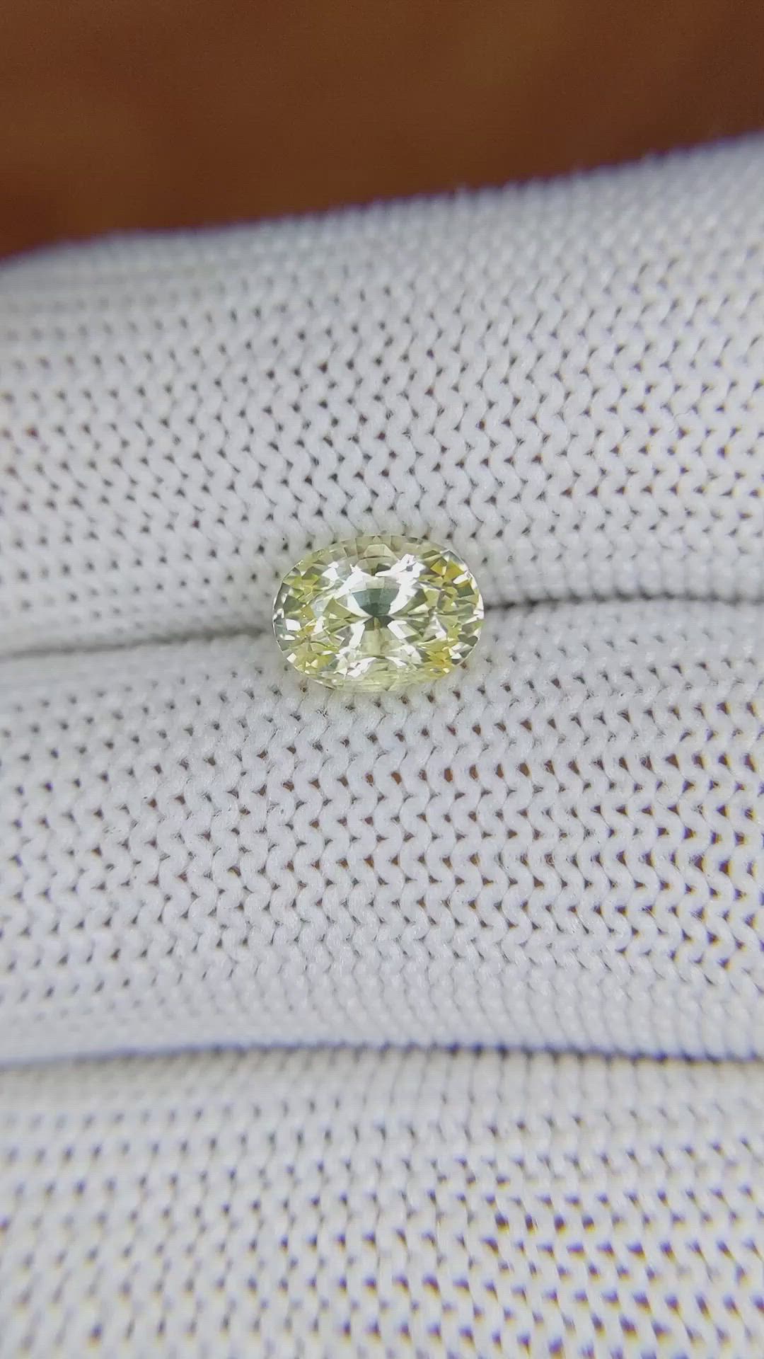 2.15 Ct. Yellow Sapphire from Ceylon (Sri Lanka) Size Video