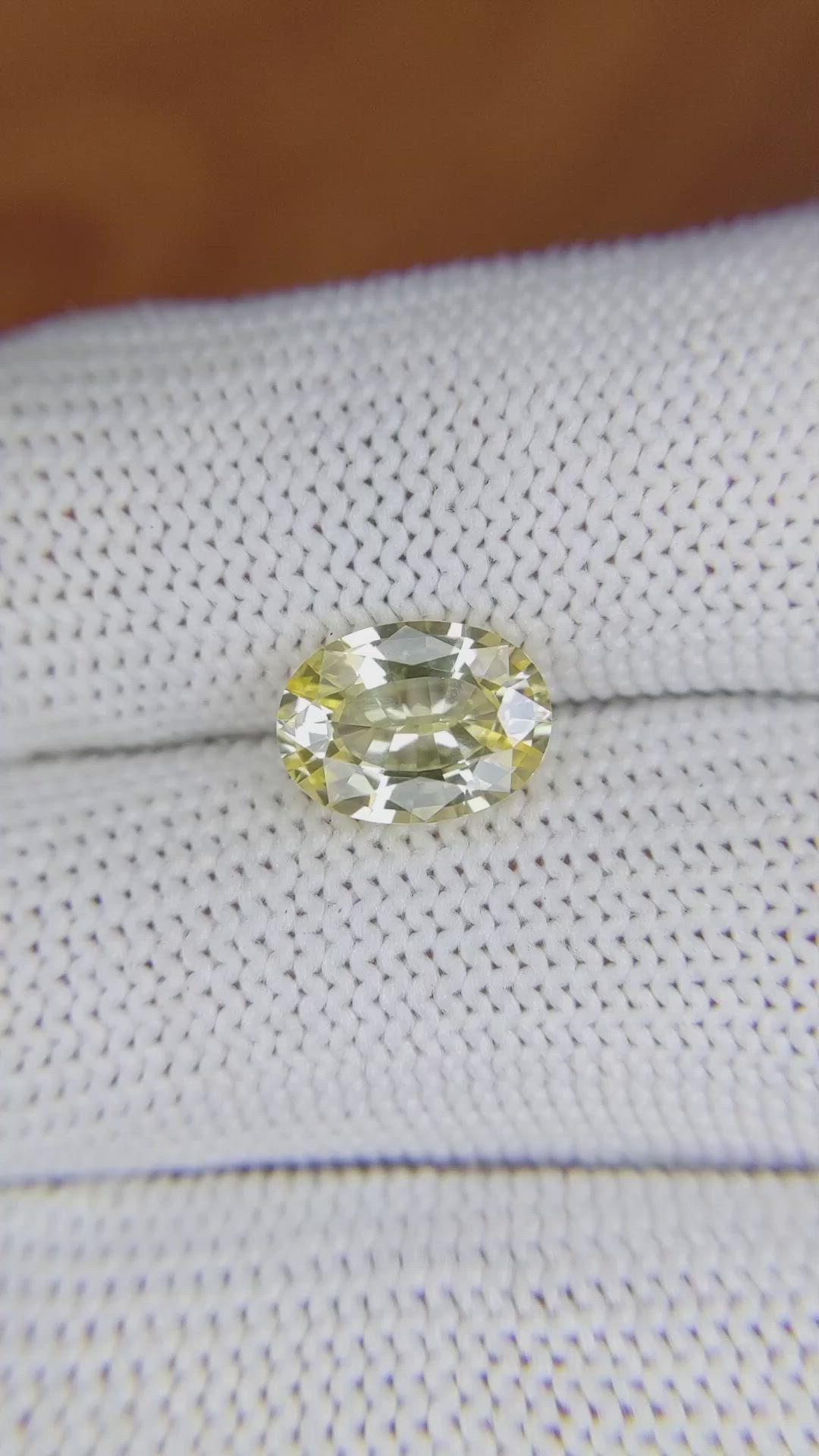 2.46 Ct. Yellow Sapphire from Ceylon (Sri Lanka) Size Video