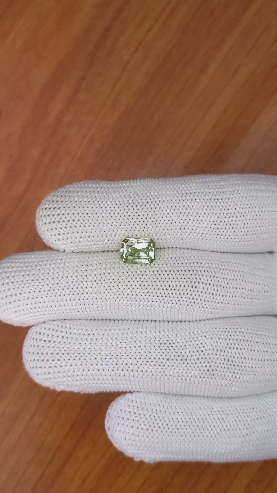 1.76 Ct. Green Sapphire from Ceylon (Sri Lanka) Size Video