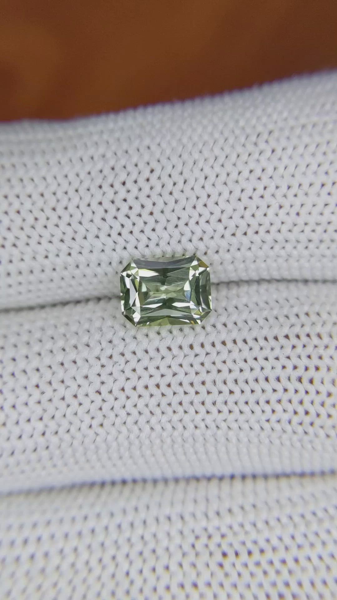 1.76 Ct. Green Sapphire from Ceylon (Sri Lanka) Size Video