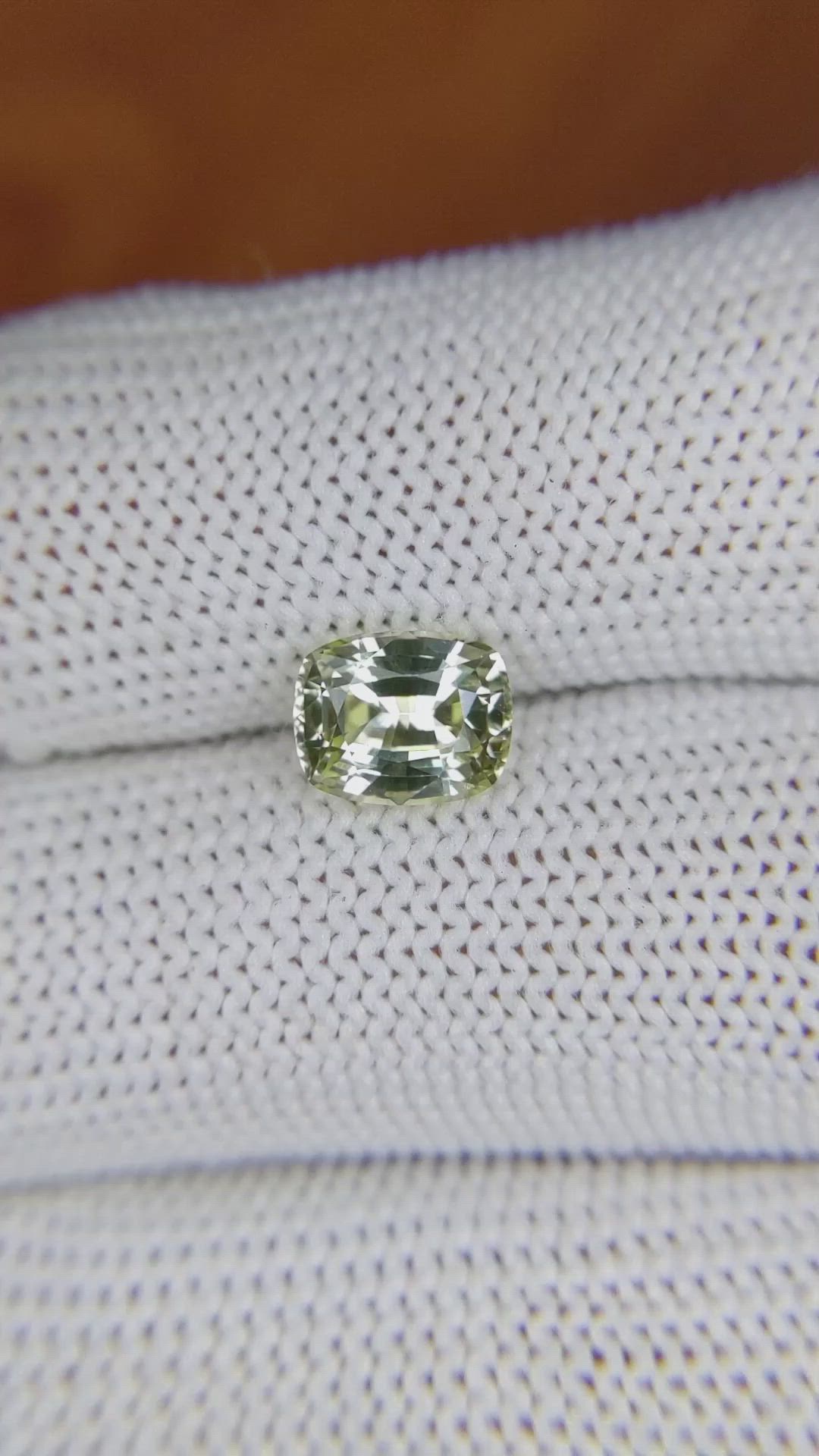 1.90 Ct. Yellowish Green Sapphire from Ceylon (Sri Lanka) Size Video