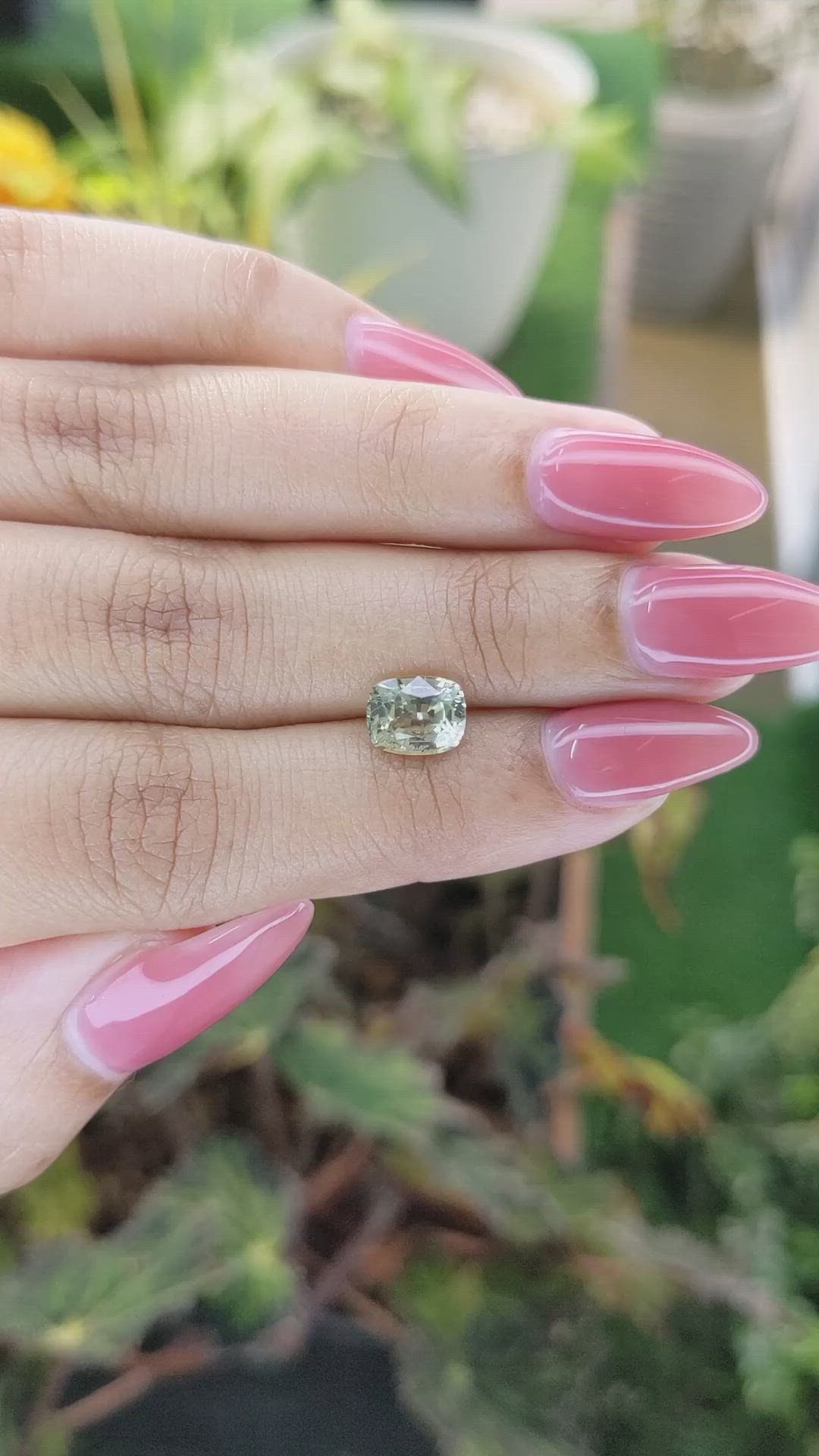 1.90 Ct. Yellowish Green Sapphire from Ceylon (Sri Lanka) Size Video