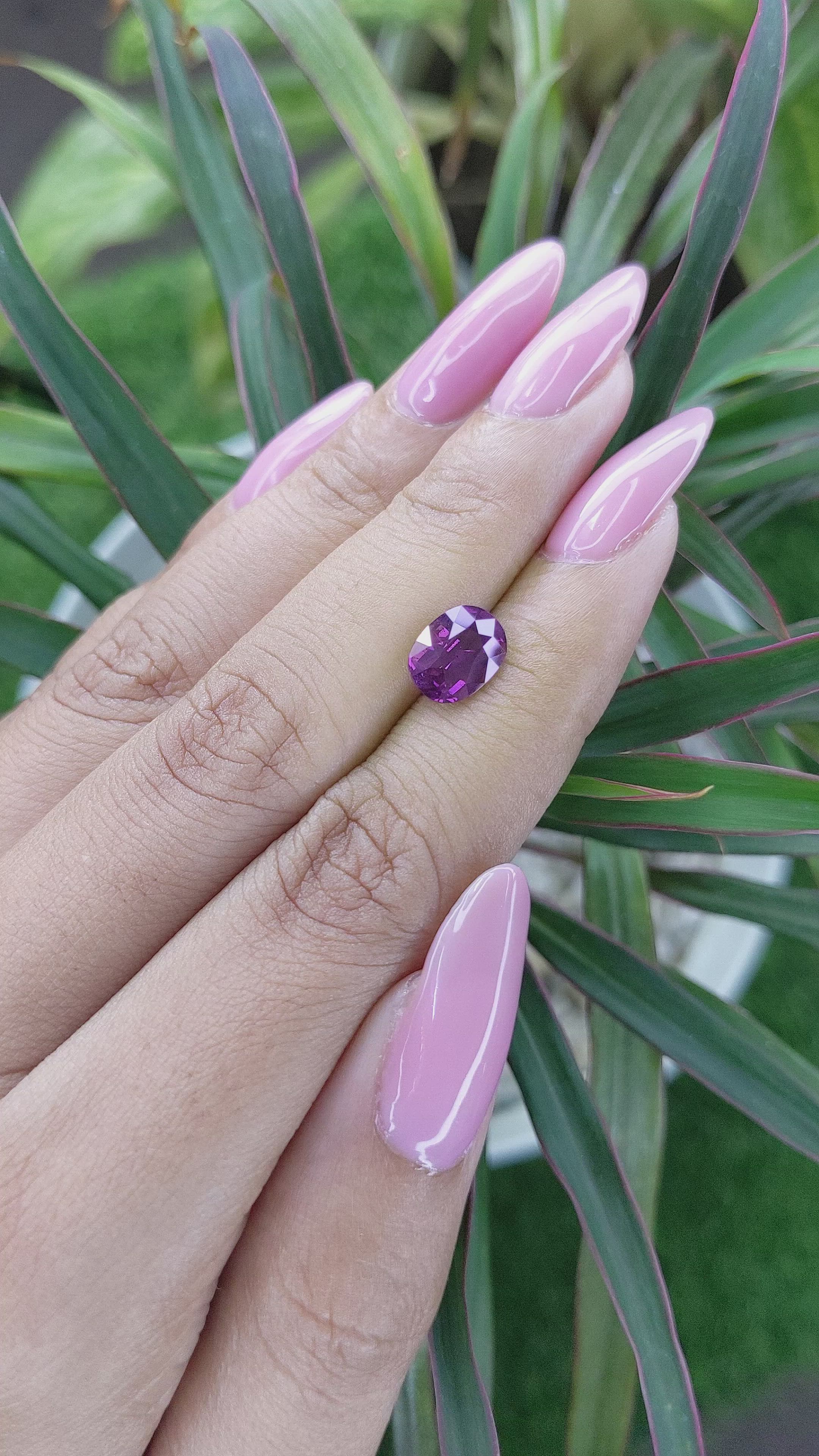 2.50 Ct. Purple Sapphire from Tanzania Size Video