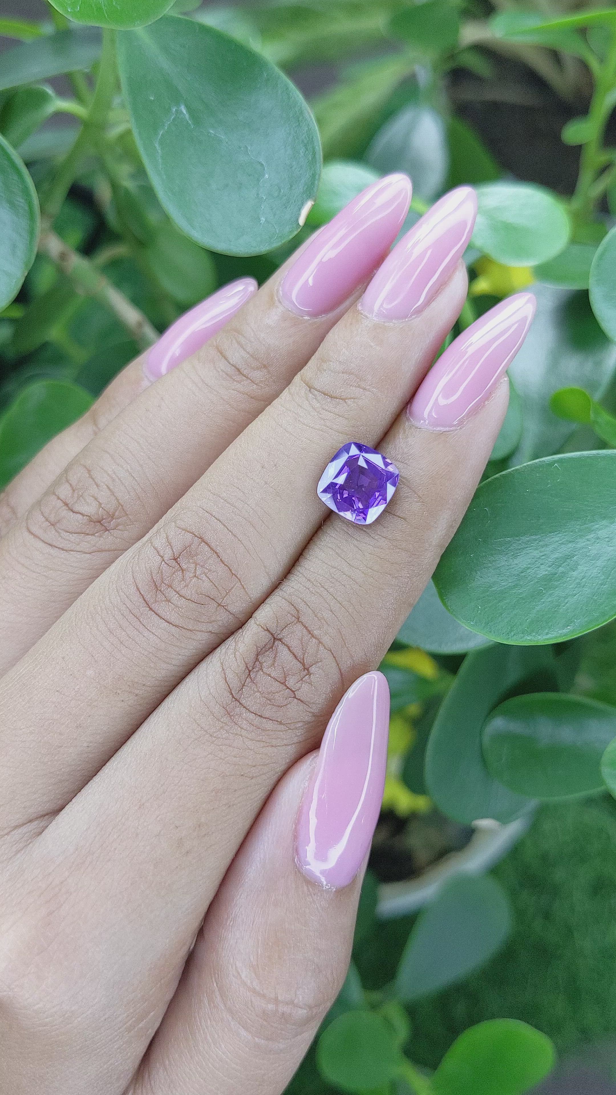 3.07 Ct. Bluish Purple Sapphire from Tanzania Size Video