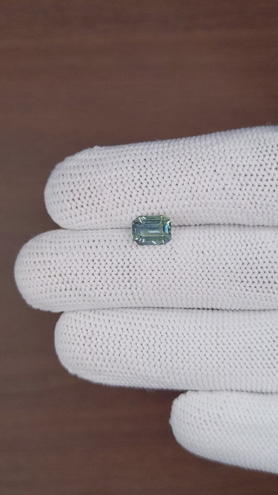 2.10 Ct. Bluish Green Sapphire from Tanzania Size Video