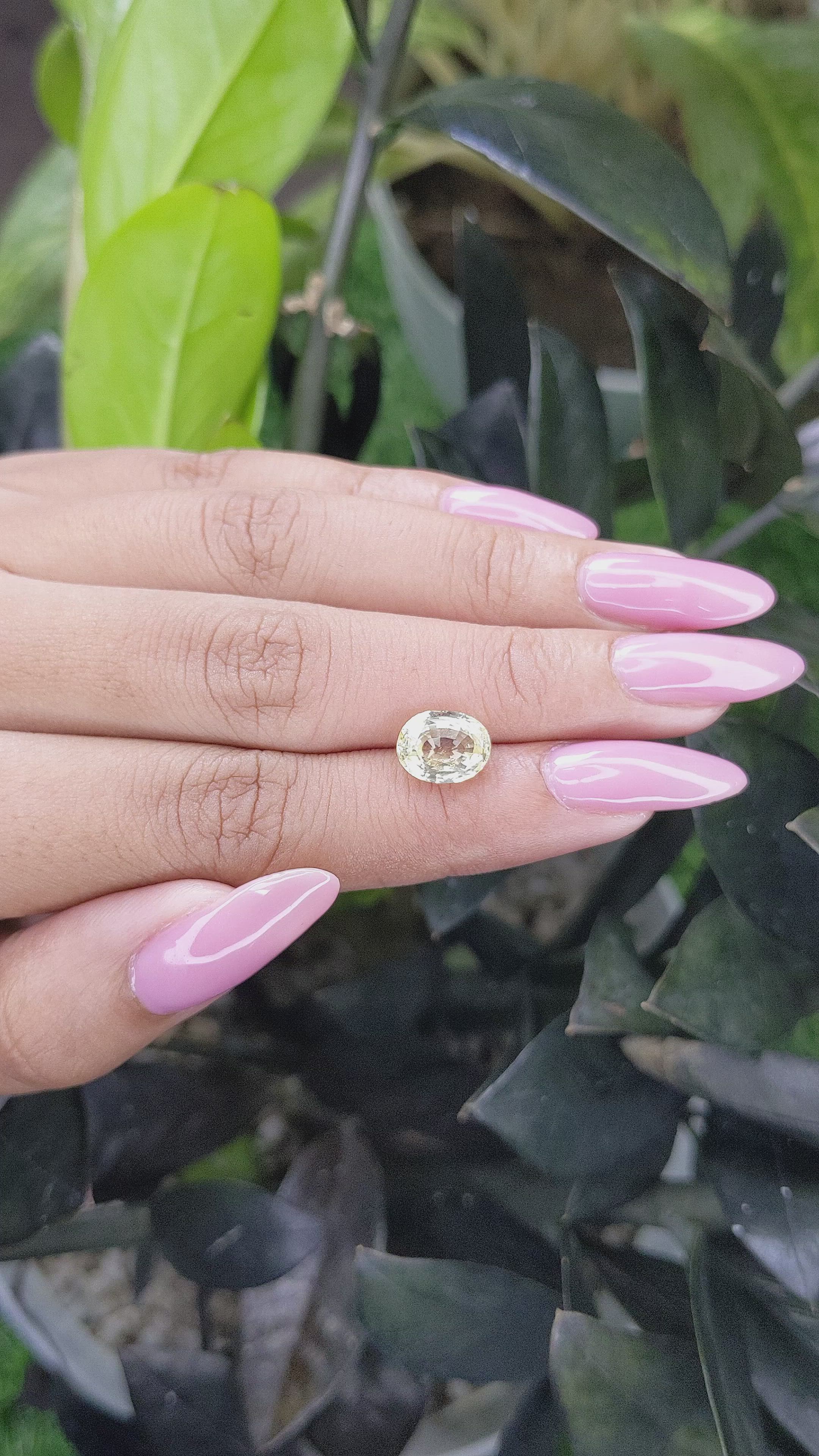 3.33 Ct. Yellow Sapphire from Tanzania Size Video