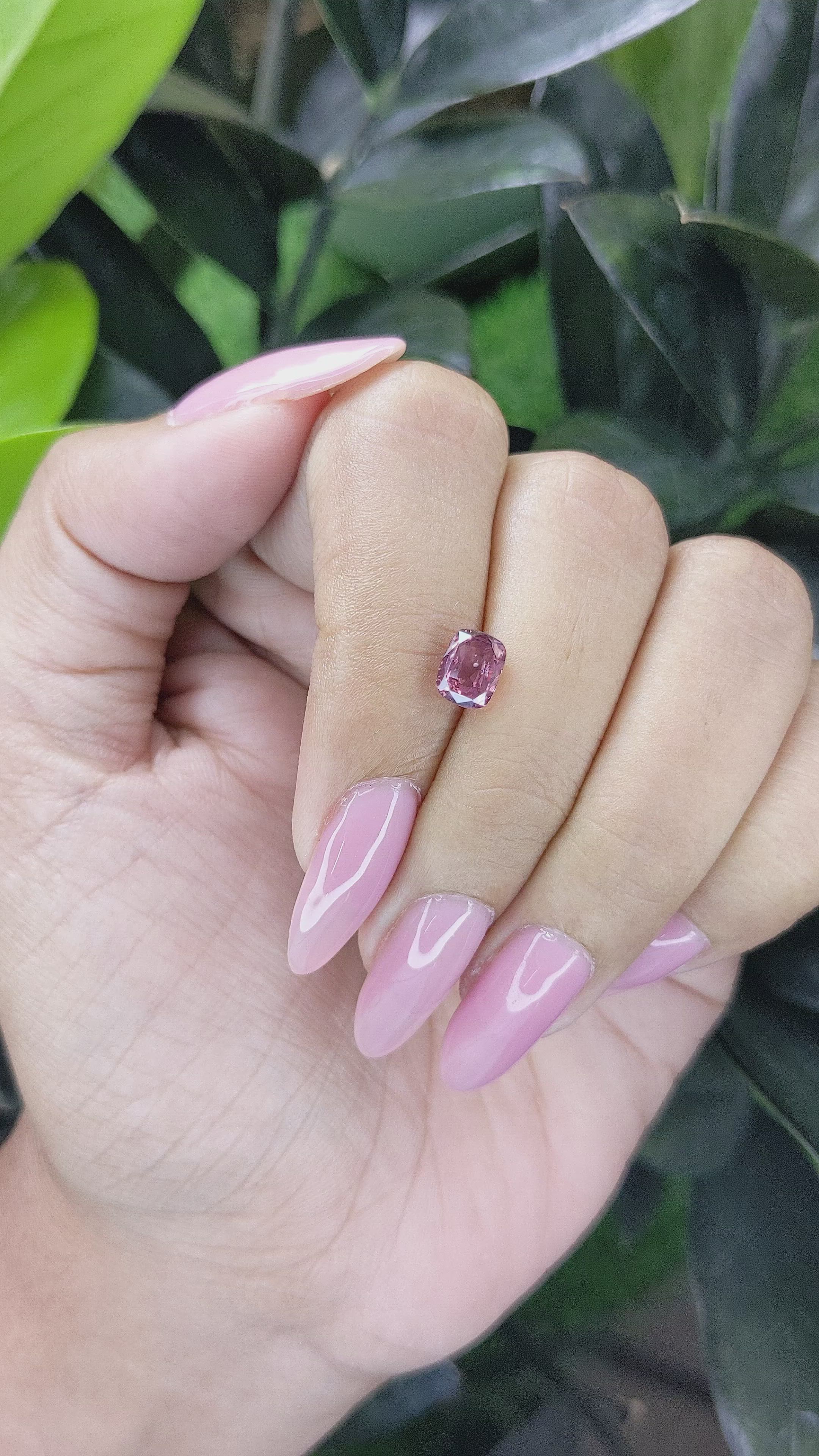 1.47 Ct. Purplish Pink Sapphire from Tanzania Size Video