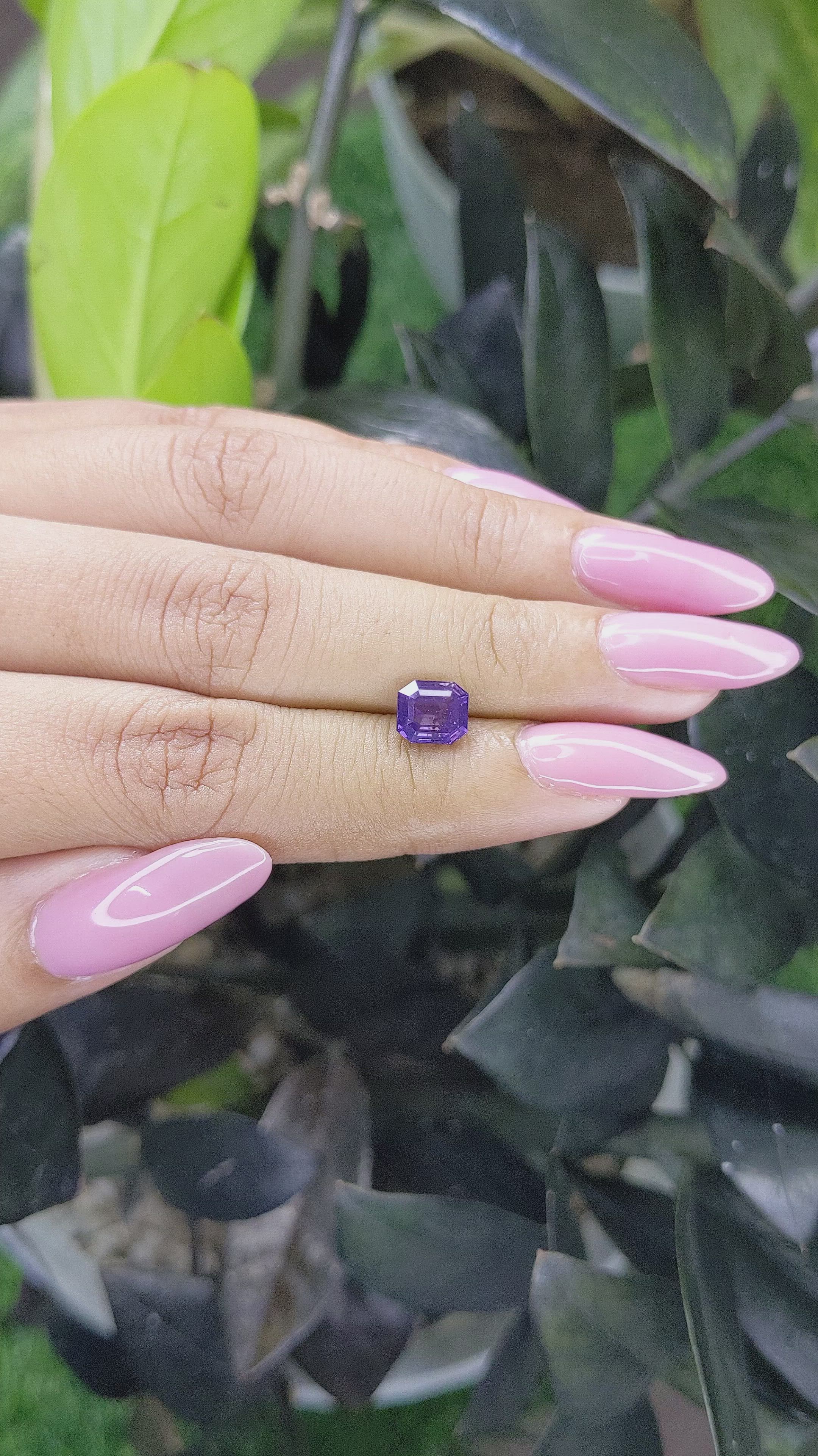 1.65 Ct. Purple Sapphire from Tanzania Size Video