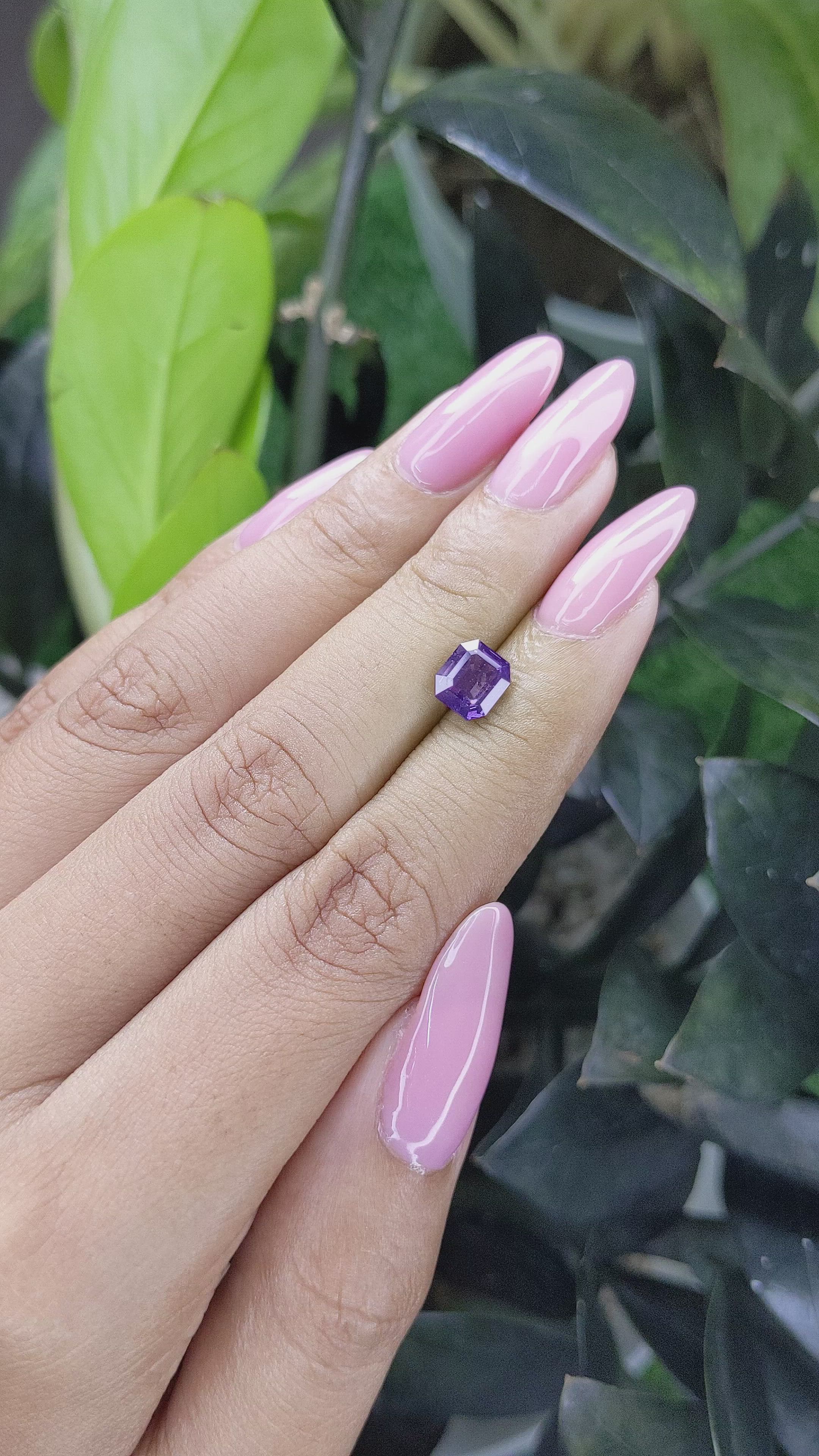 1.65 Ct. Purple Sapphire from Tanzania Size Video