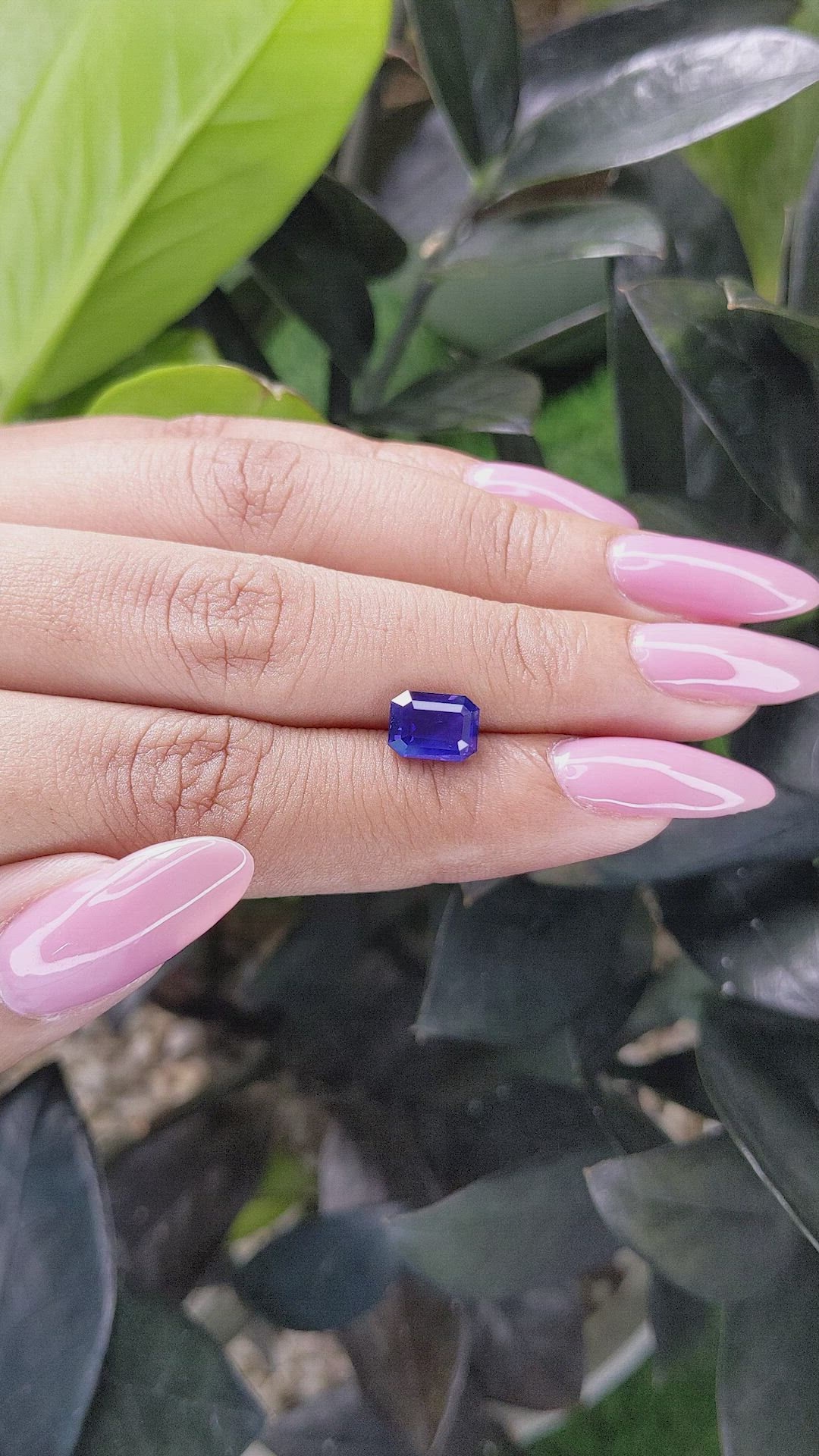 2.33 Ct. Purplish Blue Sapphire from Tanzania Size Video