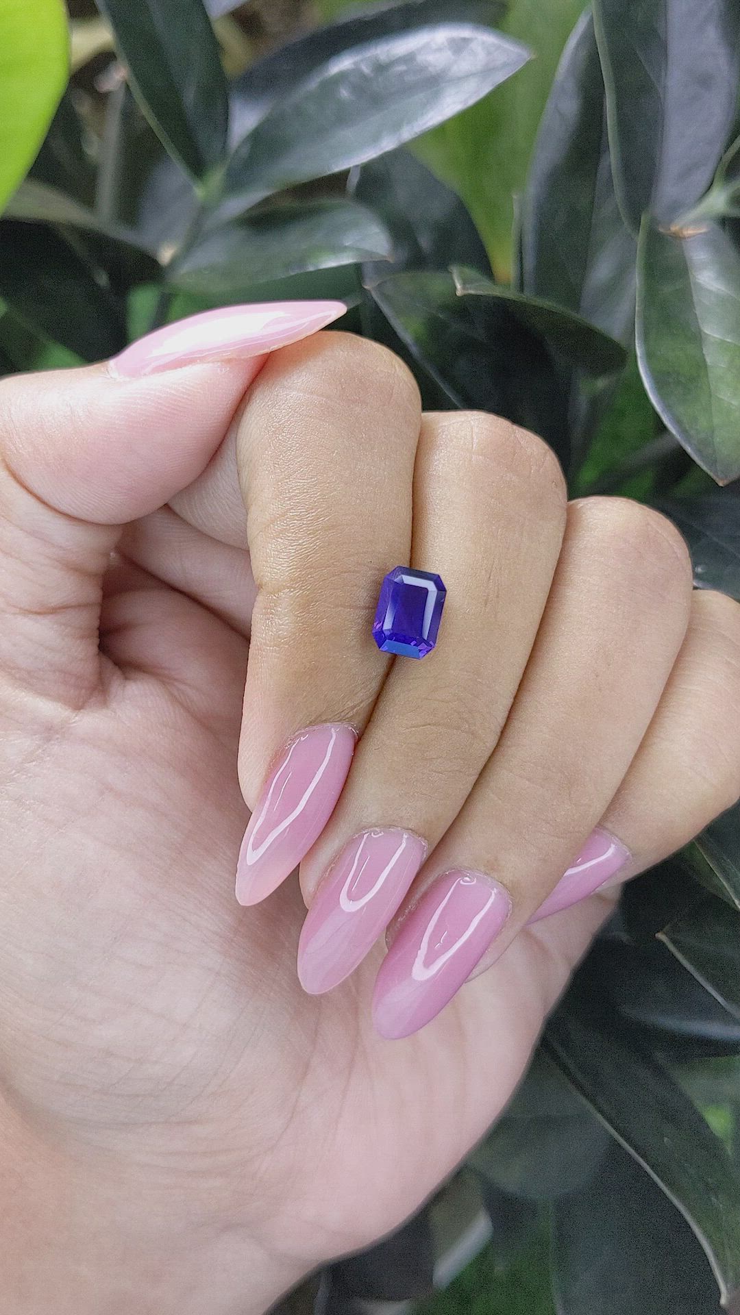 2.33 Ct. Purplish Blue Sapphire from Tanzania Size Video