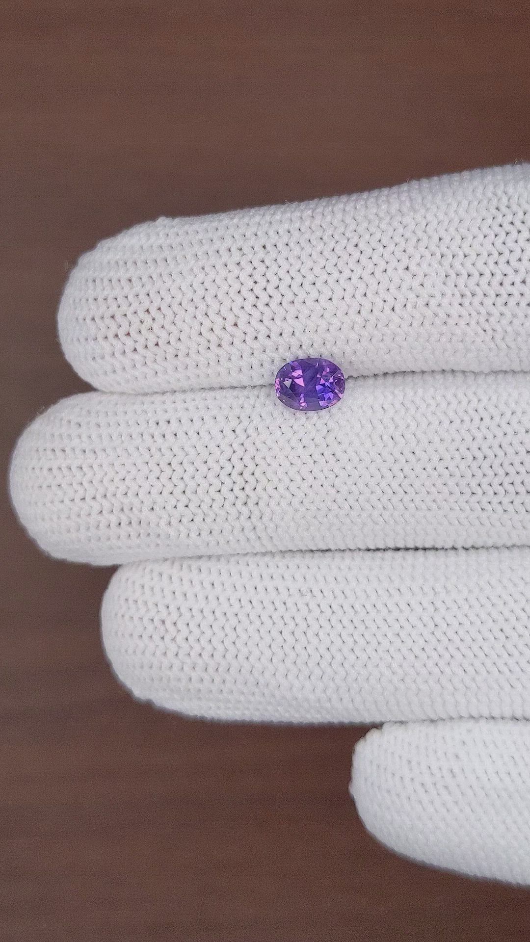 1.21 Ct. Bluish Purple Sapphire from Tanzania Size Video